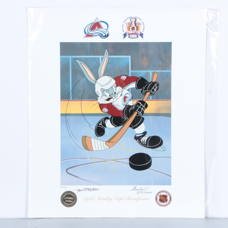 Limited Edition Hockey-Themed Lithoserigraph "He Shoots He Scores"