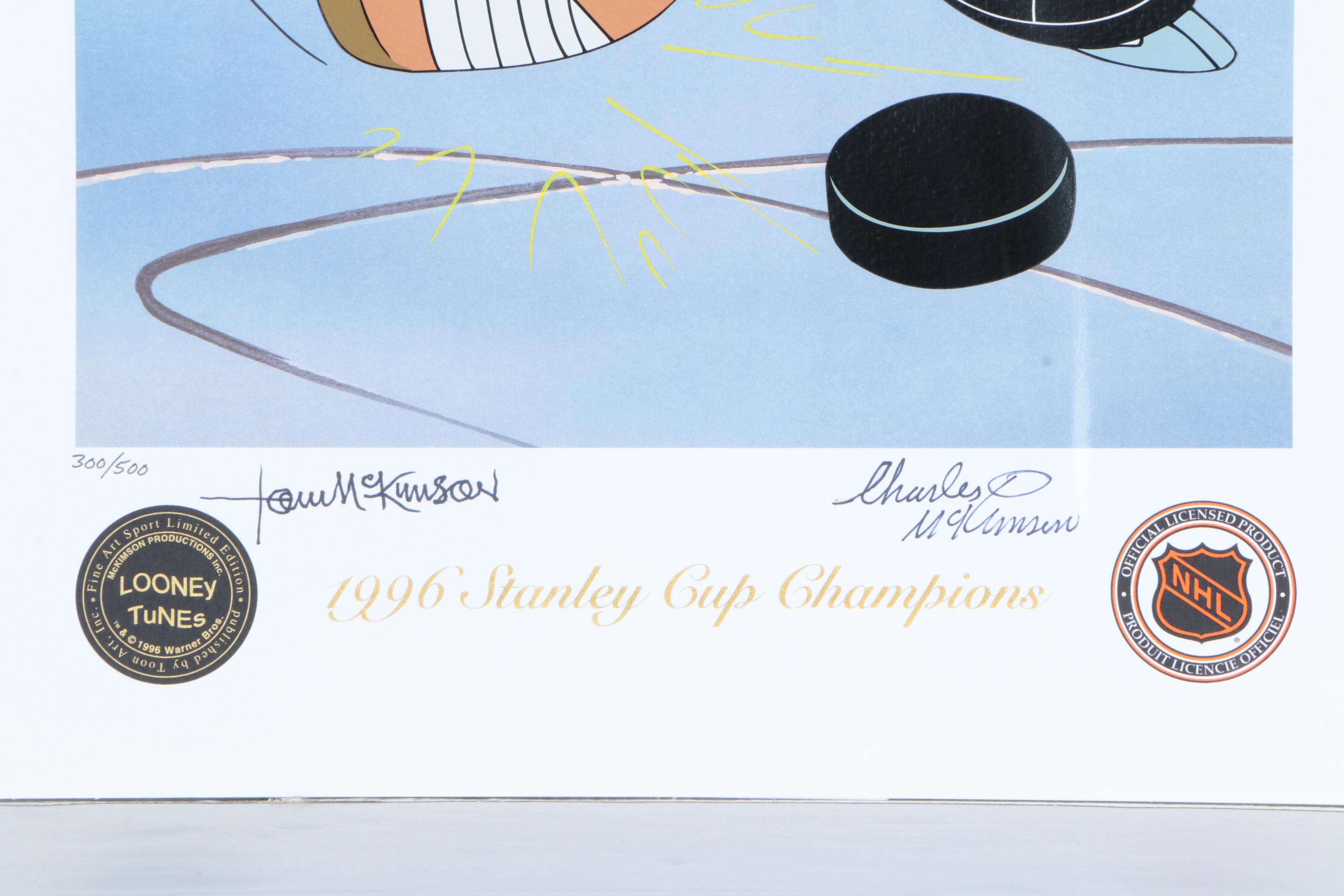 Limited Edition Hockey-Themed Lithoserigraph "He Shoots He Scores"