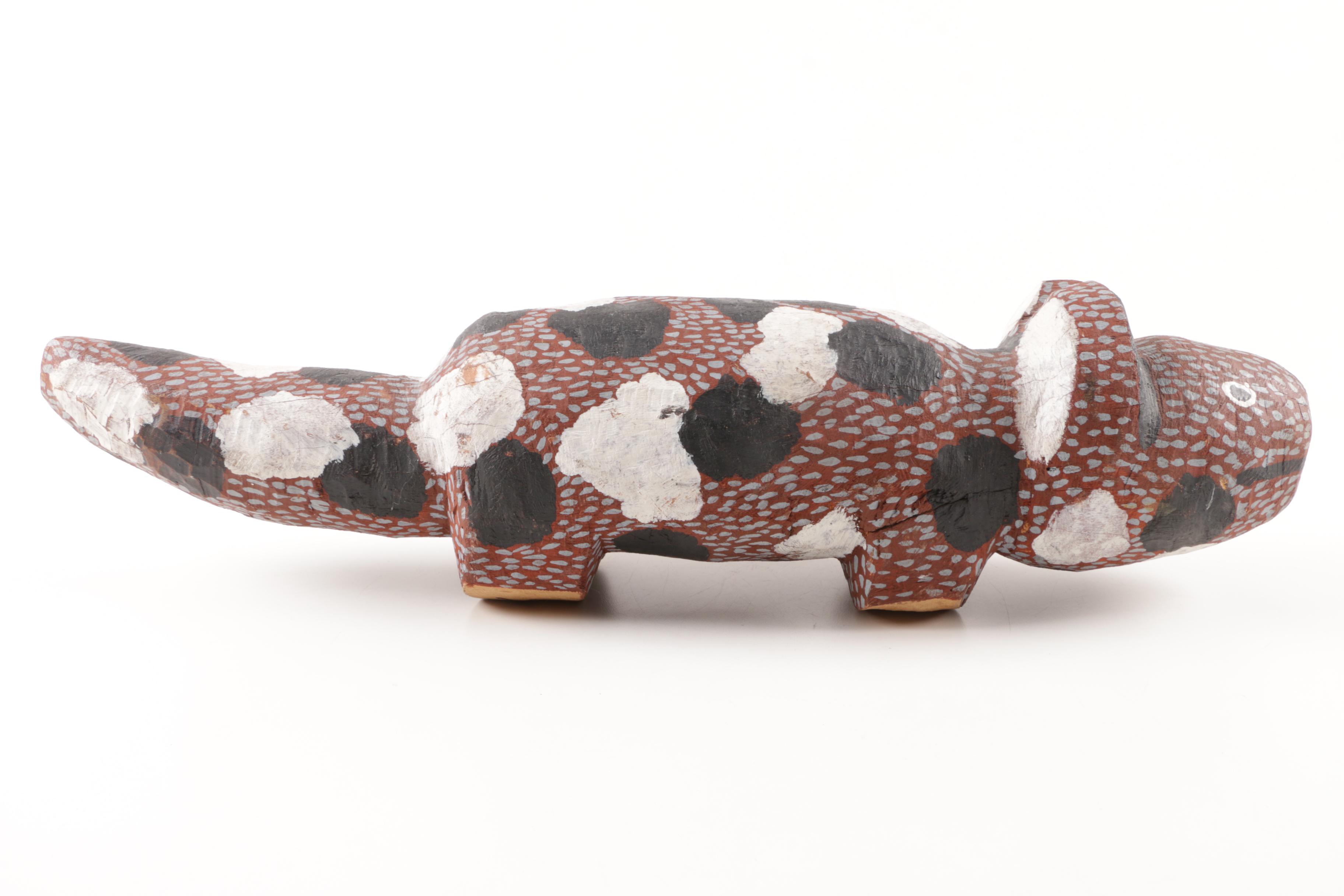 Australian Aboriginal Hand-Carved and Painted Dog