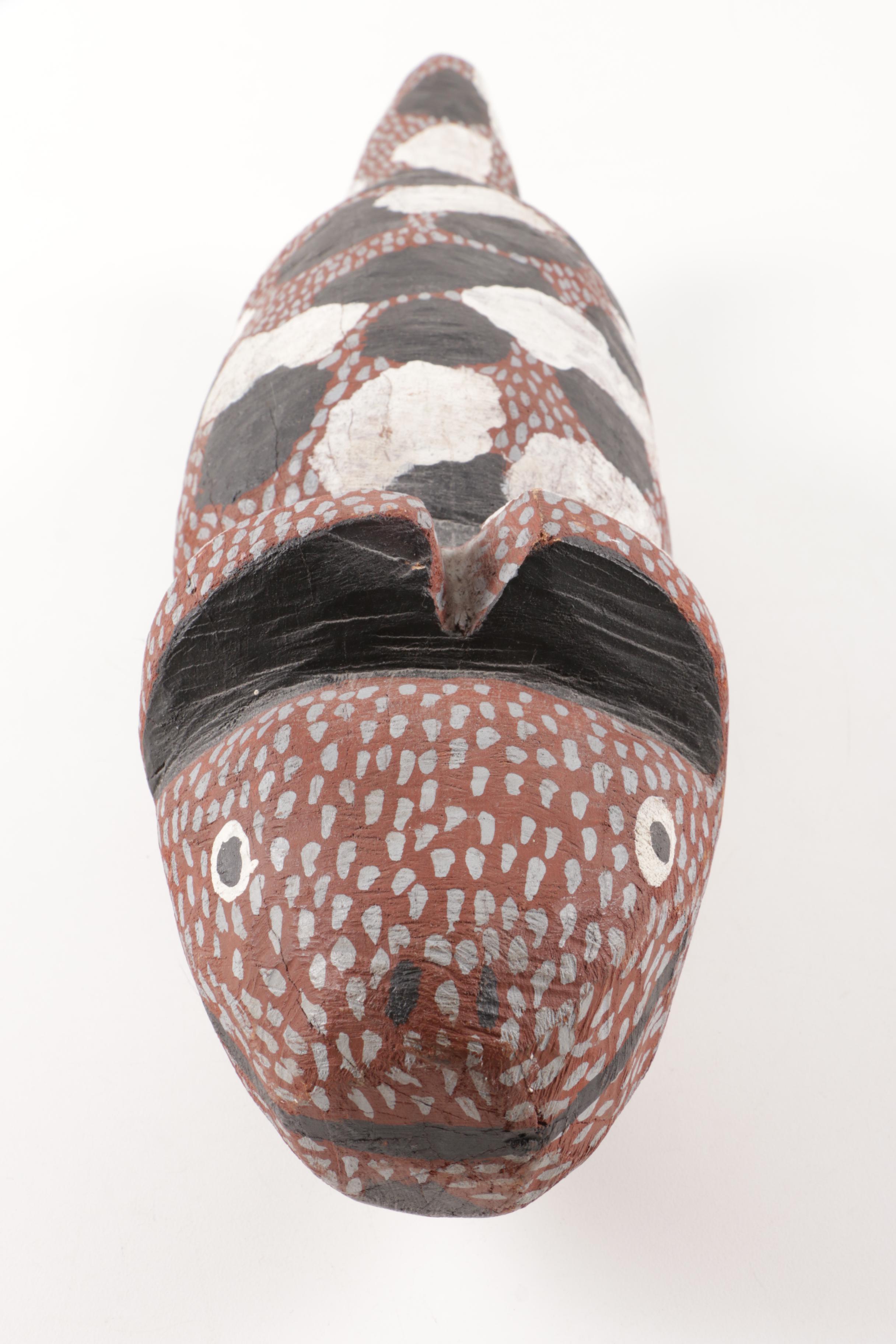 Australian Aboriginal Hand-Carved and Painted Dog