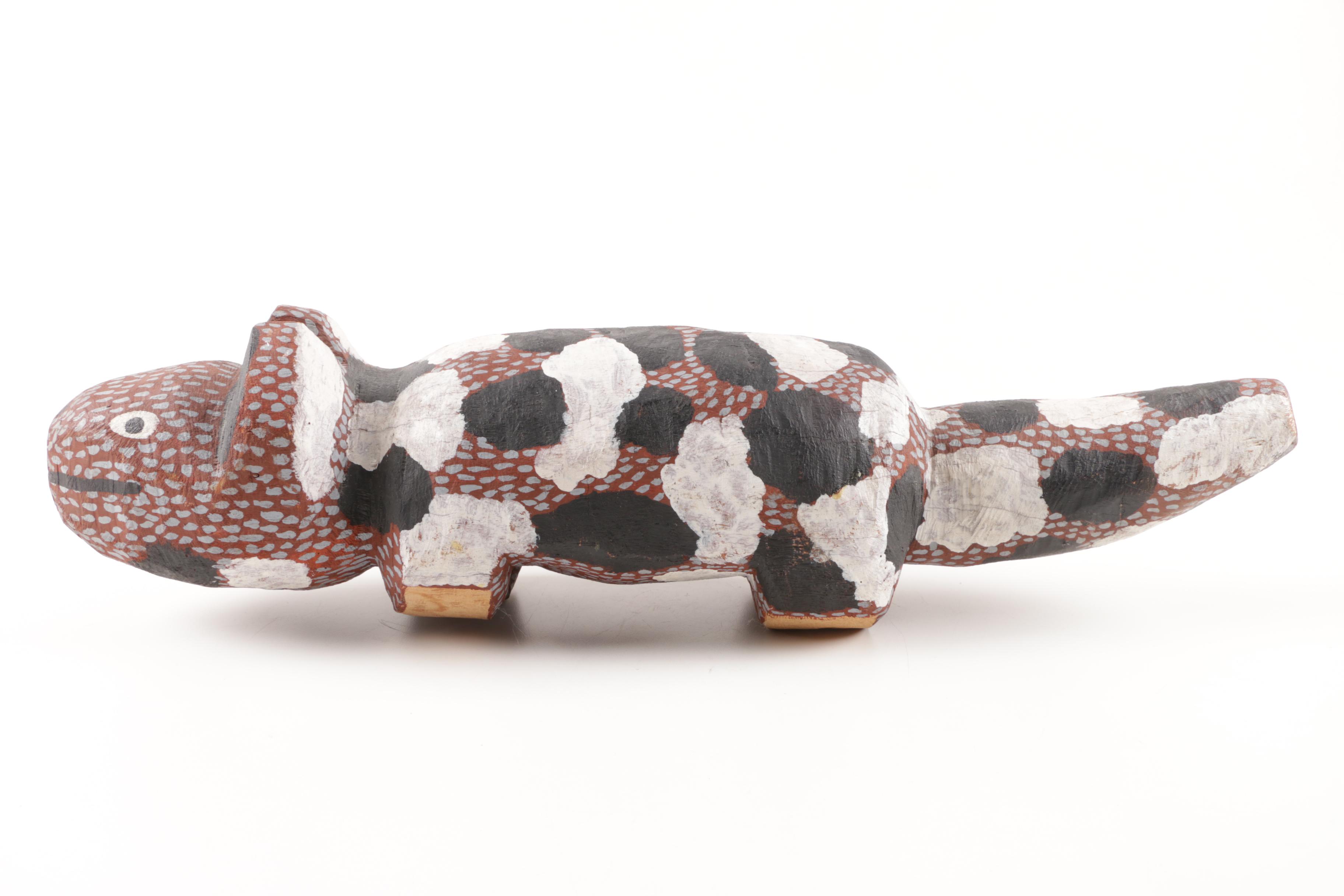 Australian Aboriginal Hand-Carved and Painted Dog