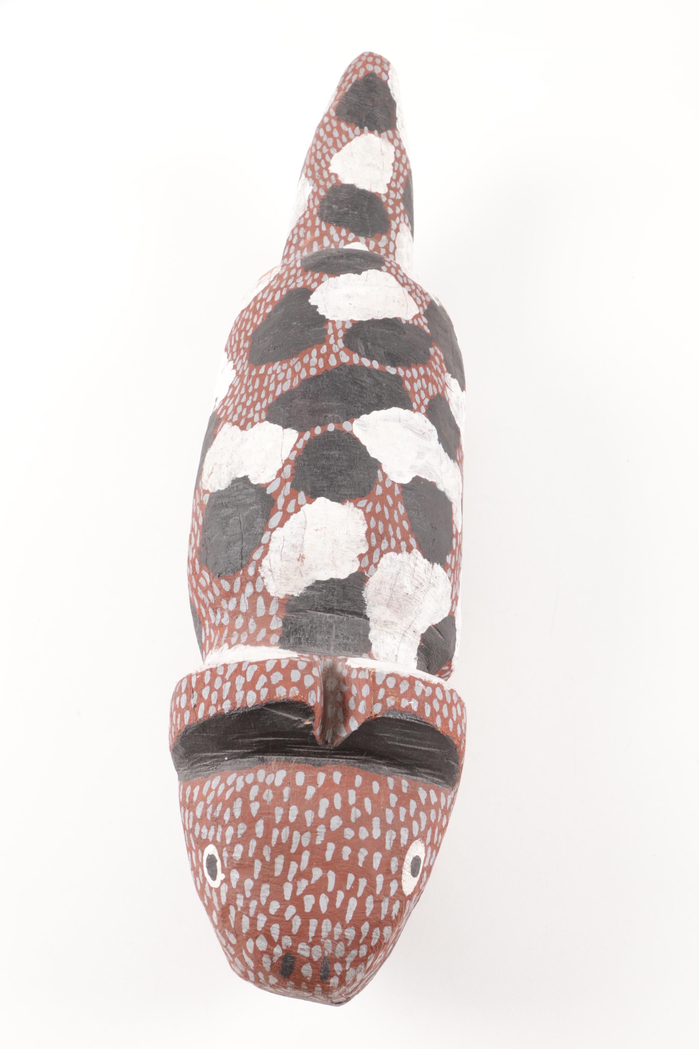 Australian Aboriginal Hand-Carved and Painted Dog