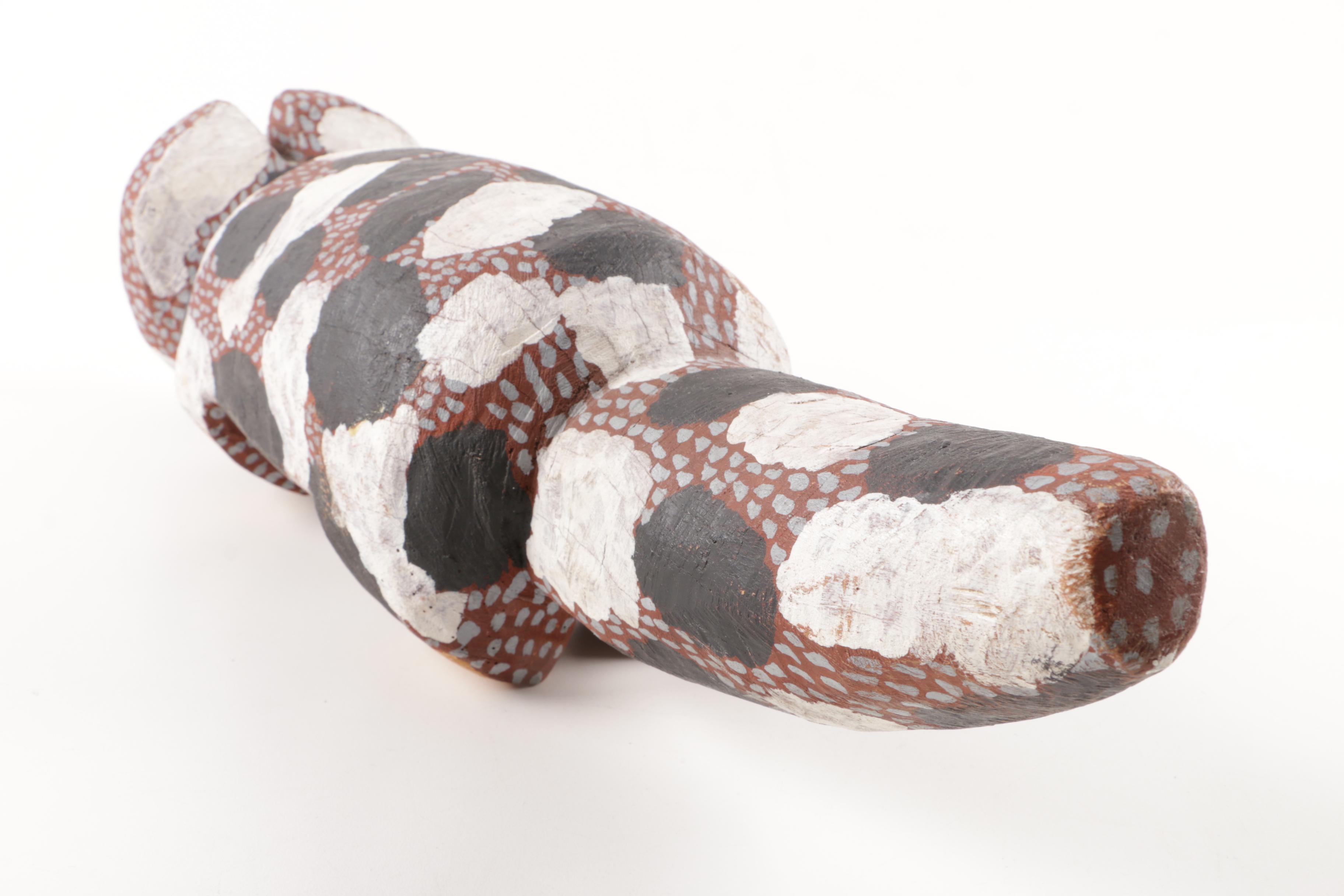 Australian Aboriginal Hand-Carved and Painted Dog