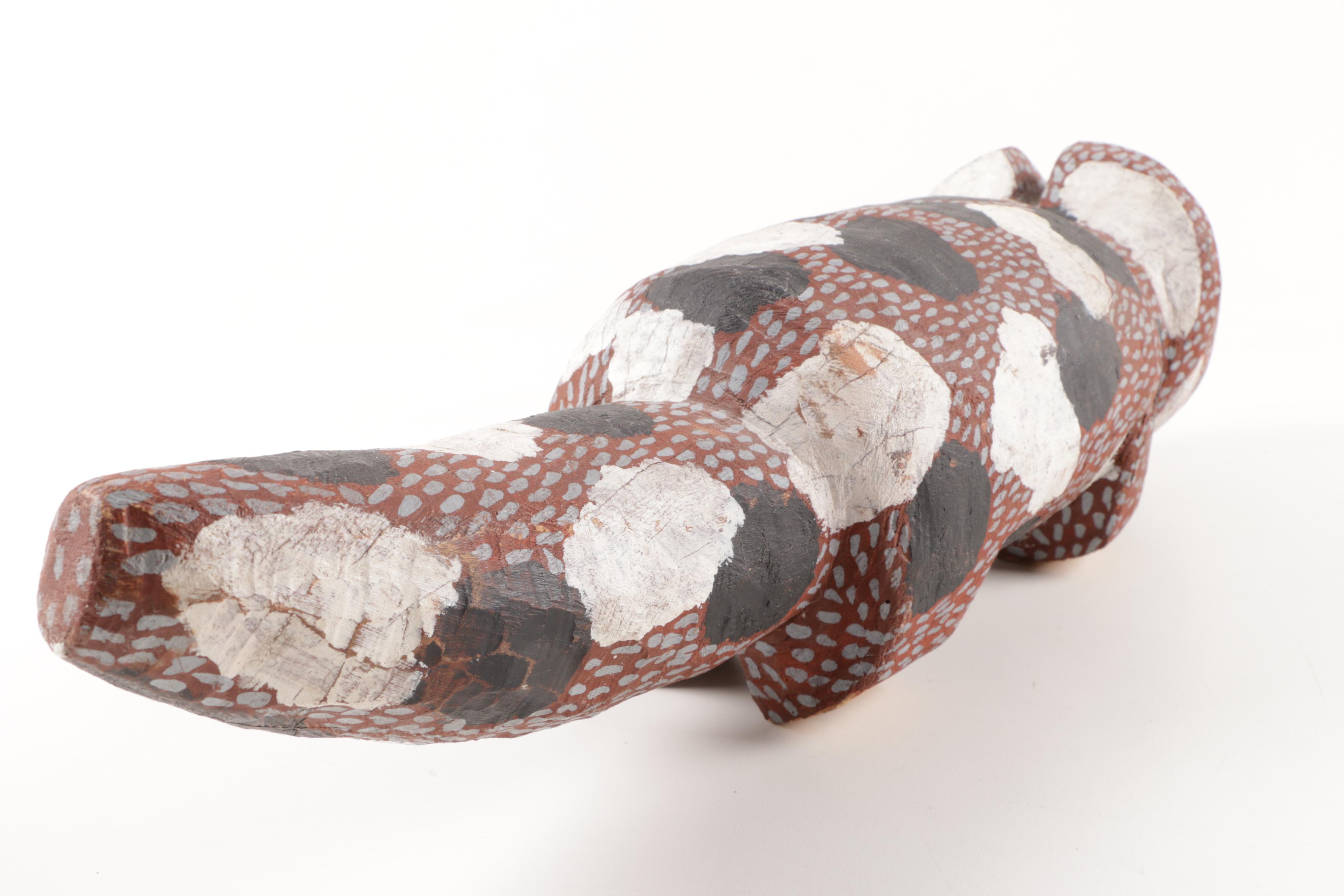 Australian Aboriginal Hand-Carved and Painted Dog