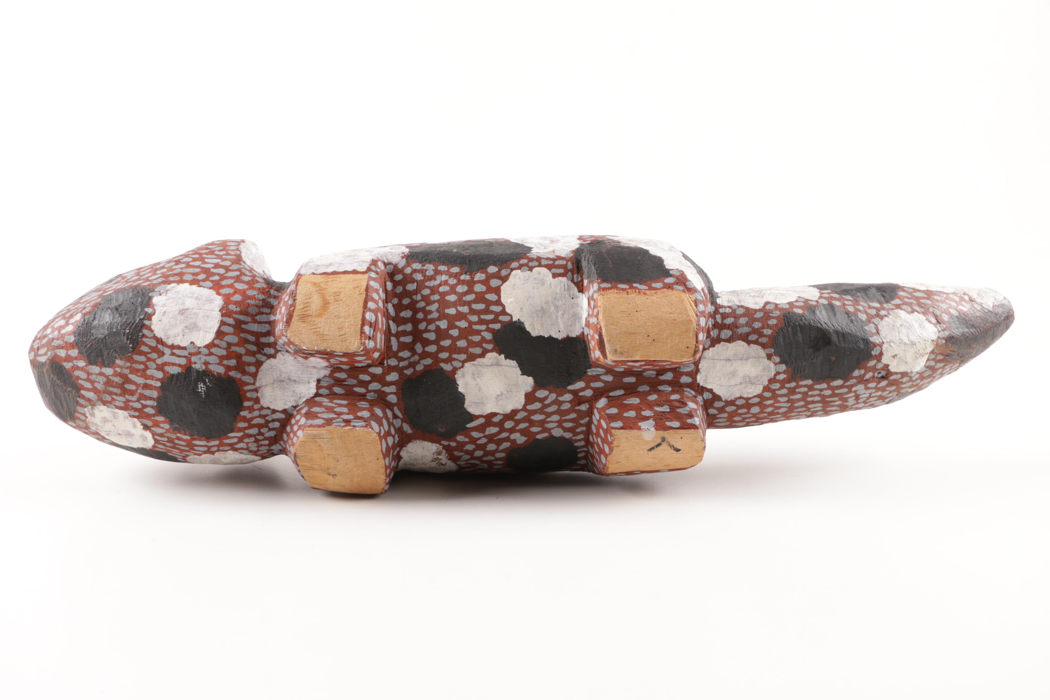 Australian Aboriginal Hand-Carved and Painted Dog