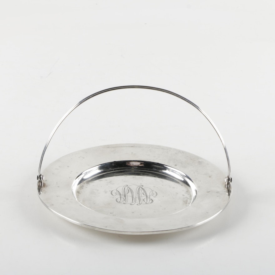 Towle Monogrammed Sterling Silver Handle Tray