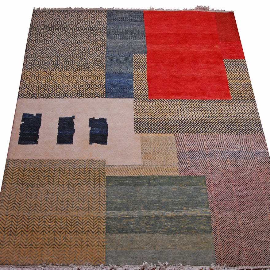 Mahindra Indian Contemporary Style Wool Area Rug