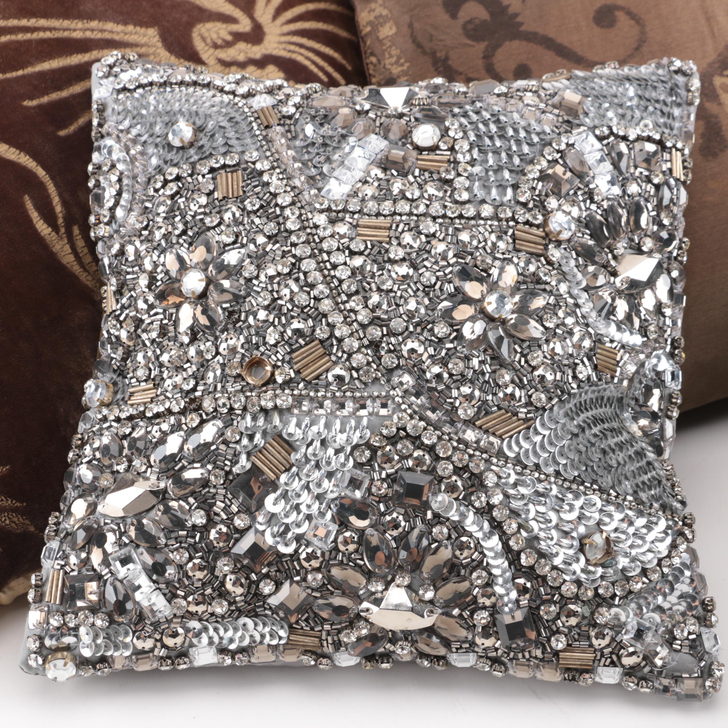 Collection of Elaborate Accent Pillows including Donna Karan