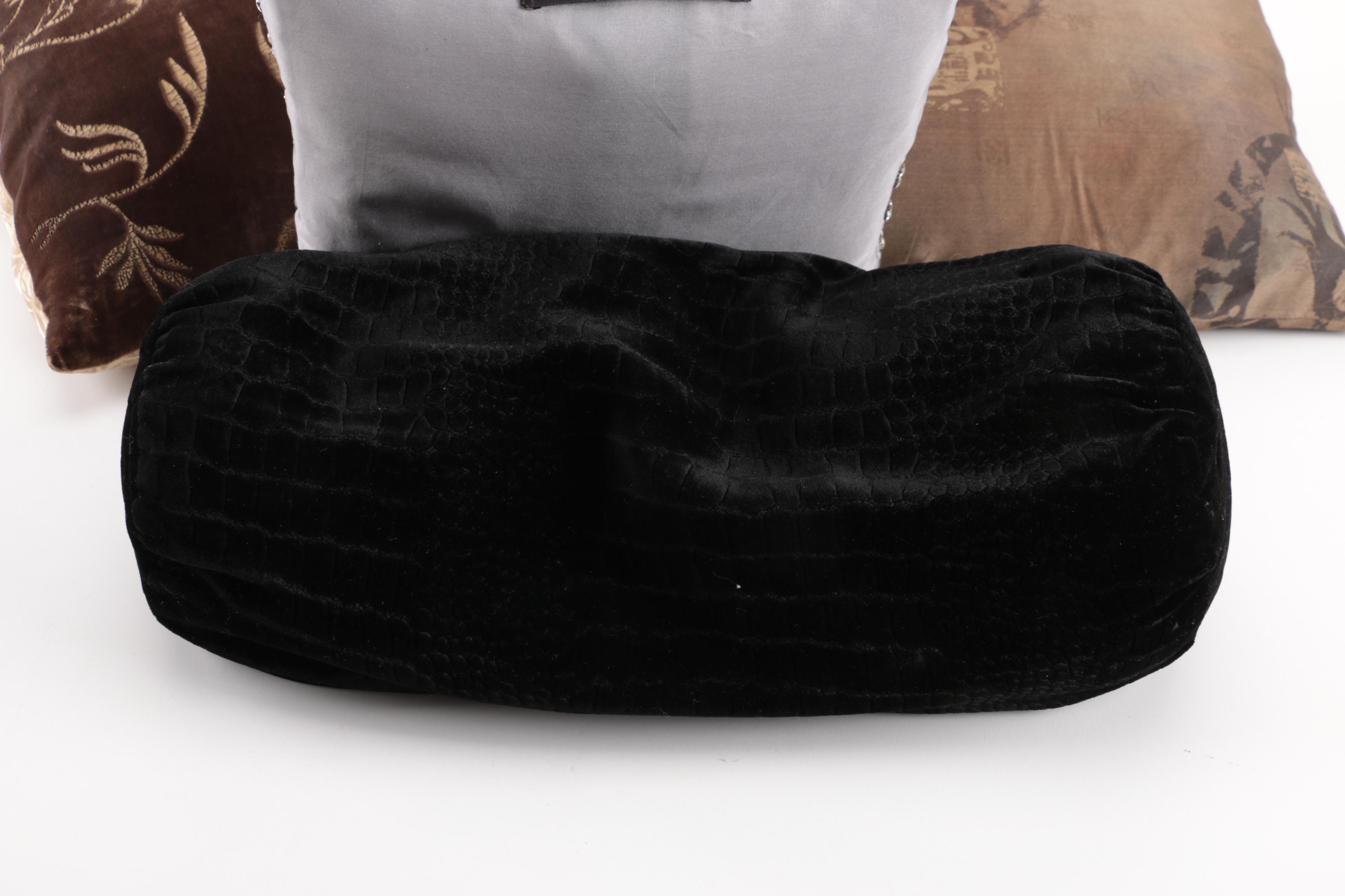 Collection of Elaborate Accent Pillows including Donna Karan