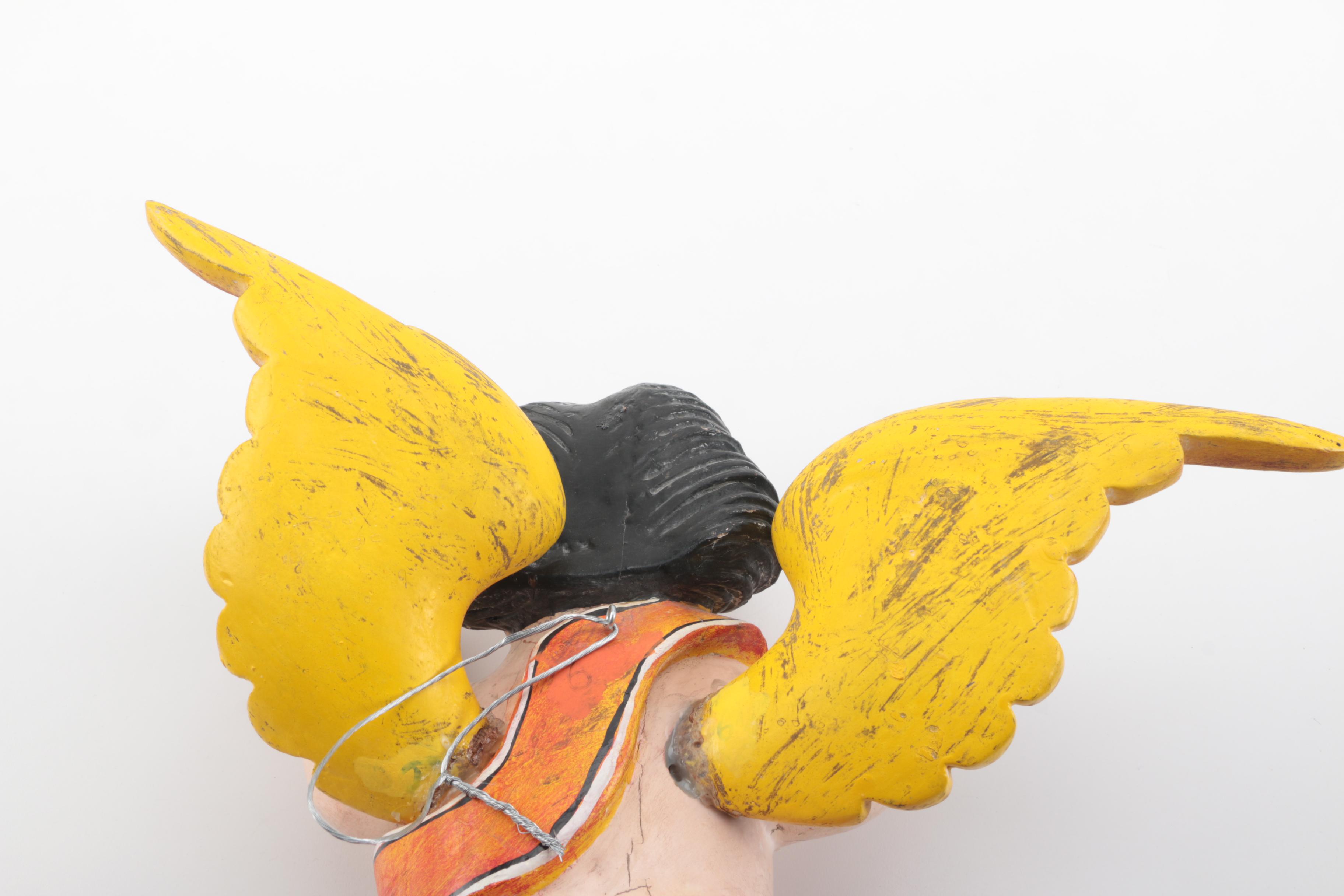 Mexican Milagro Cross and Cherub Folk Art