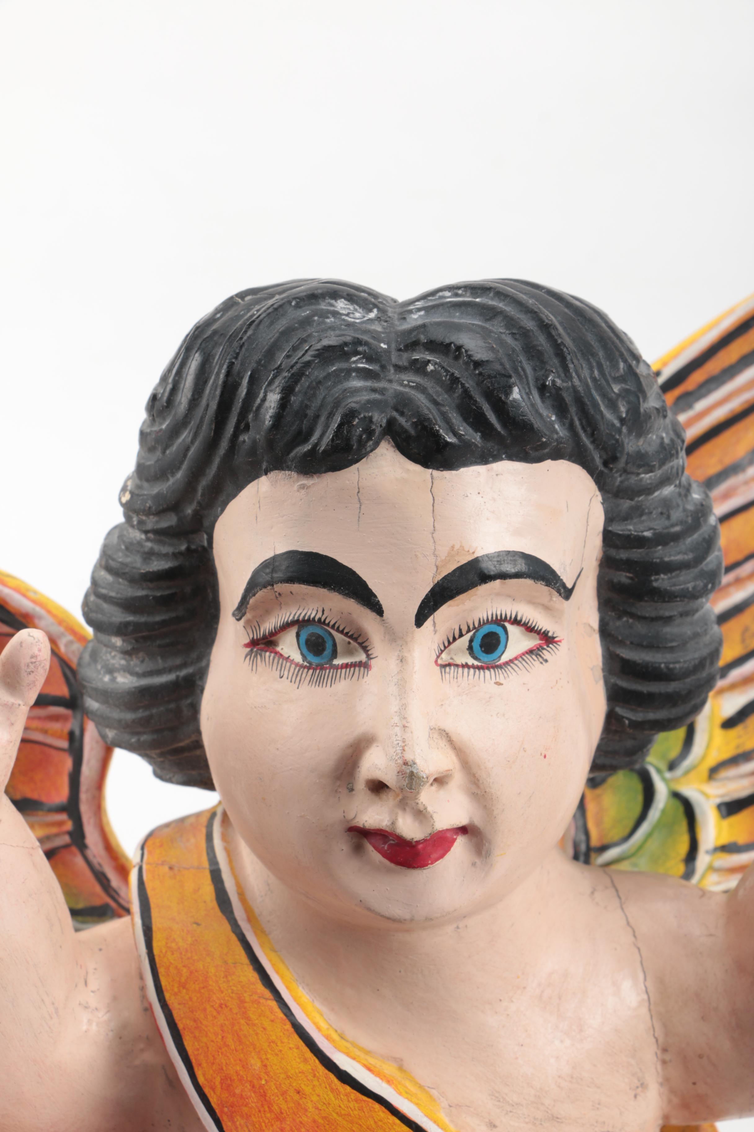 Mexican Milagro Cross and Cherub Folk Art