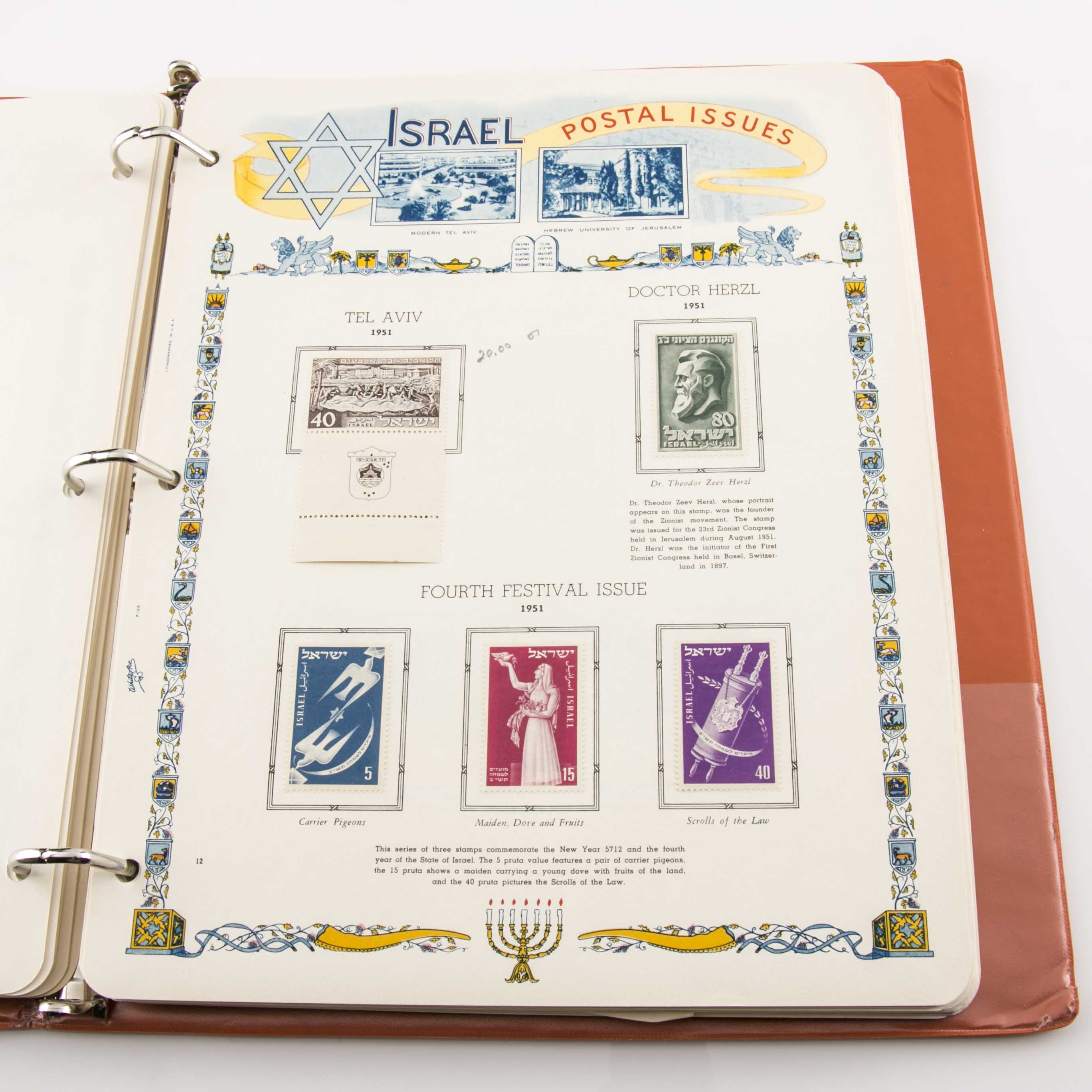 White Ace Israeli Postage Stamp Album