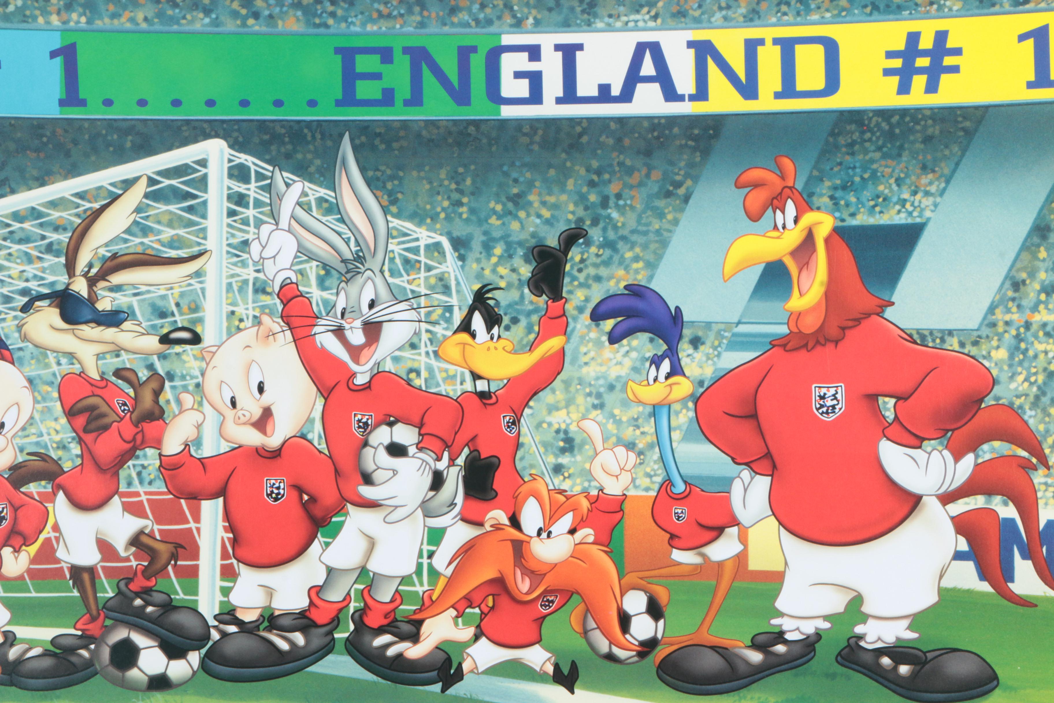 Looney Tunes Artist Proof Offset Lithograph FIFA Poster "1966 World Champs"