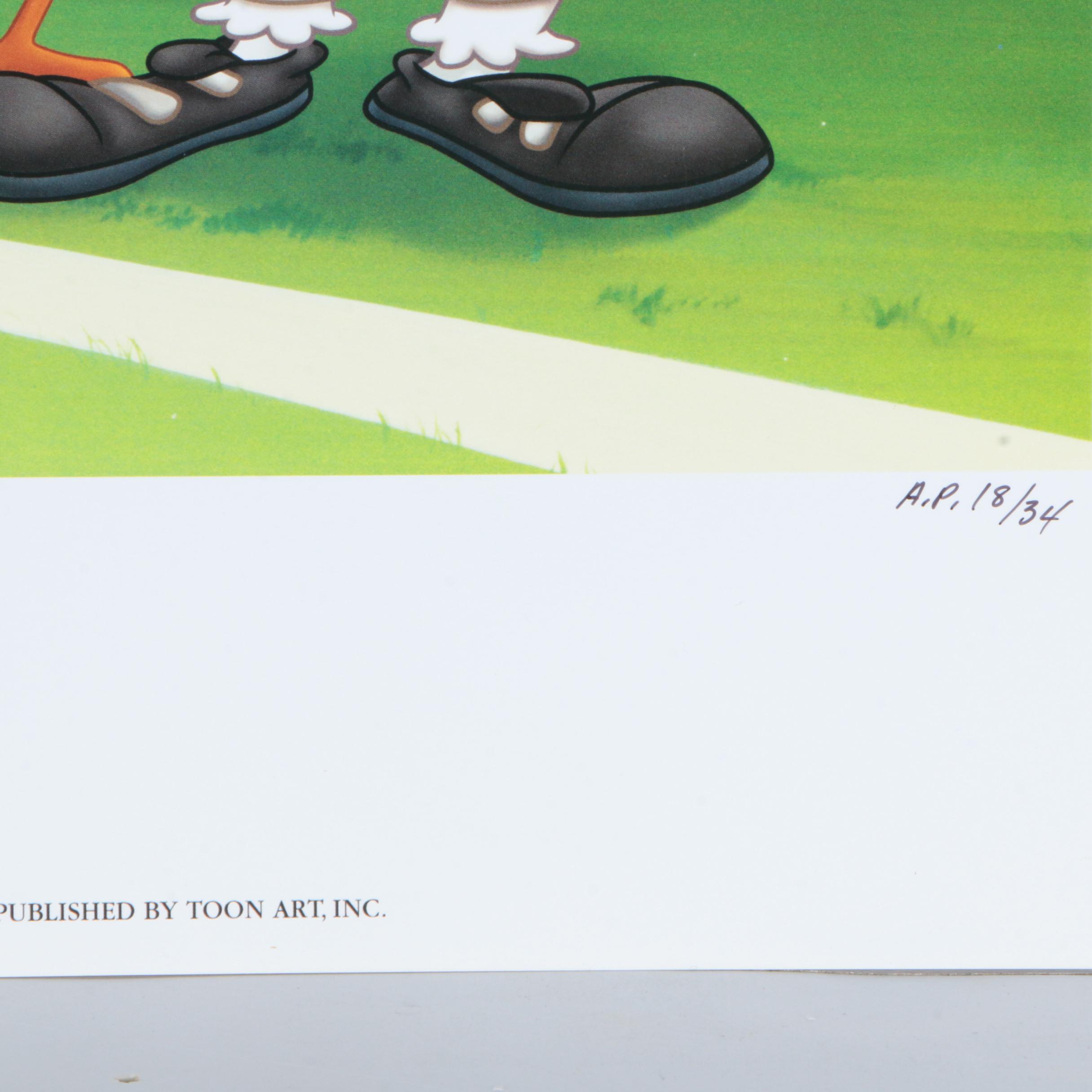 Looney Tunes Artist Proof Offset Lithograph FIFA Poster "1966 World Champs"