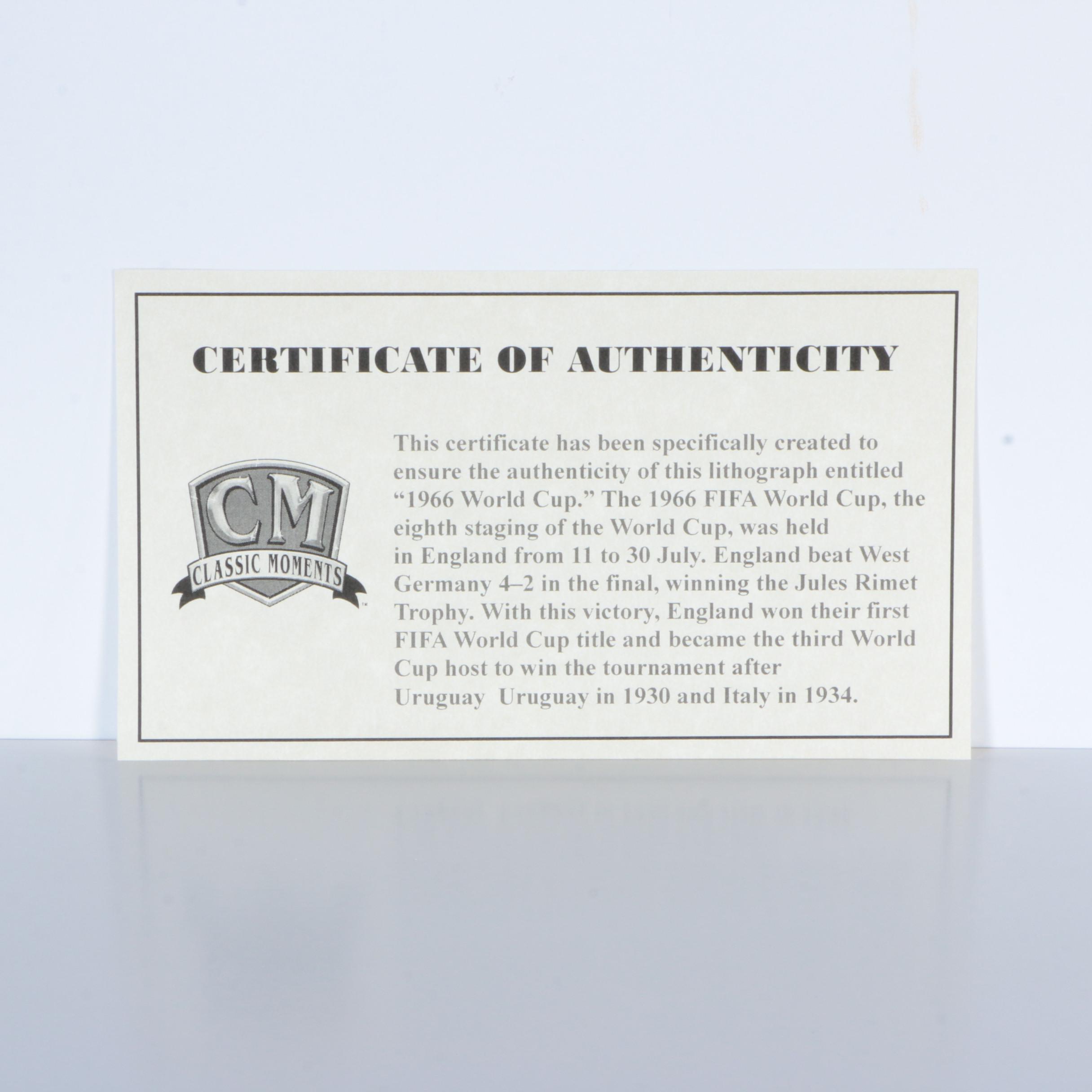 Looney Tunes Artist Proof Offset Lithograph FIFA Poster "1966 World Champs"