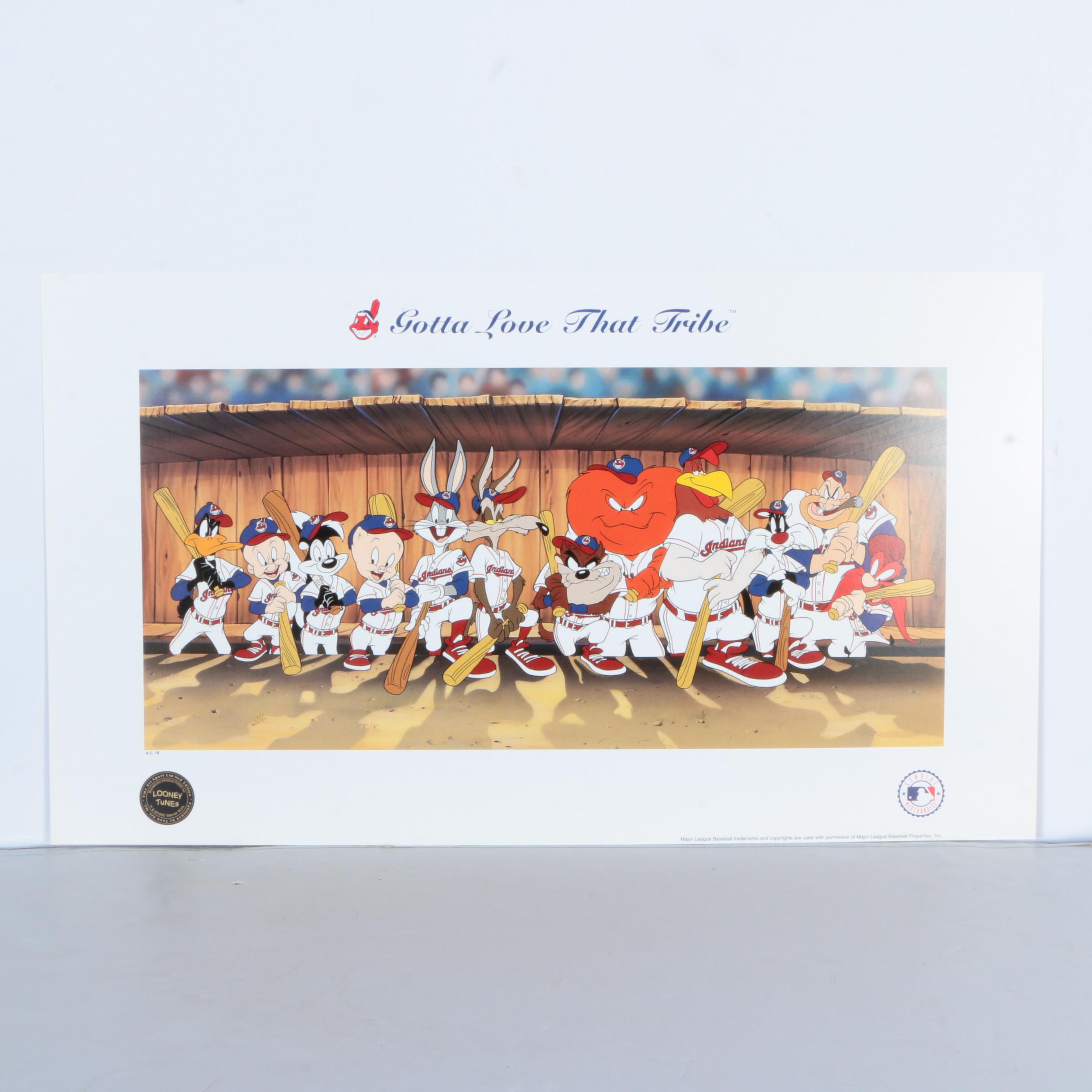 Cleveland Indians-Themed Offset Lithograph "Gotta Love That Tribe"