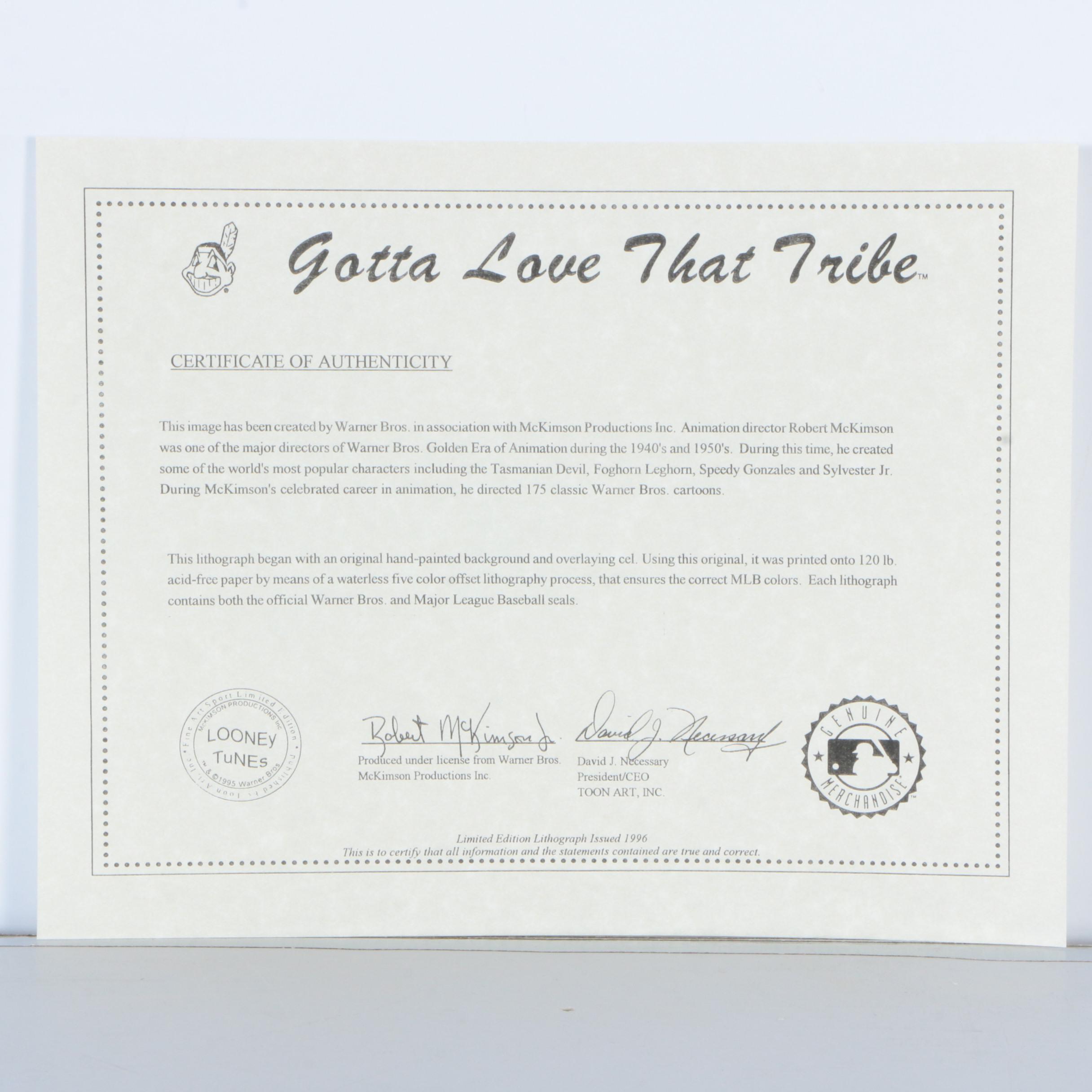 Cleveland Indians-Themed Offset Lithograph "Gotta Love That Tribe"