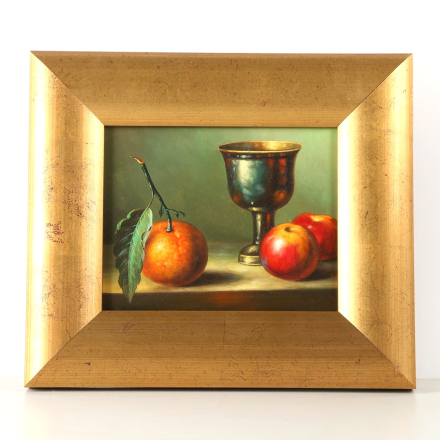 Oil Painting of Chalice and Fruit