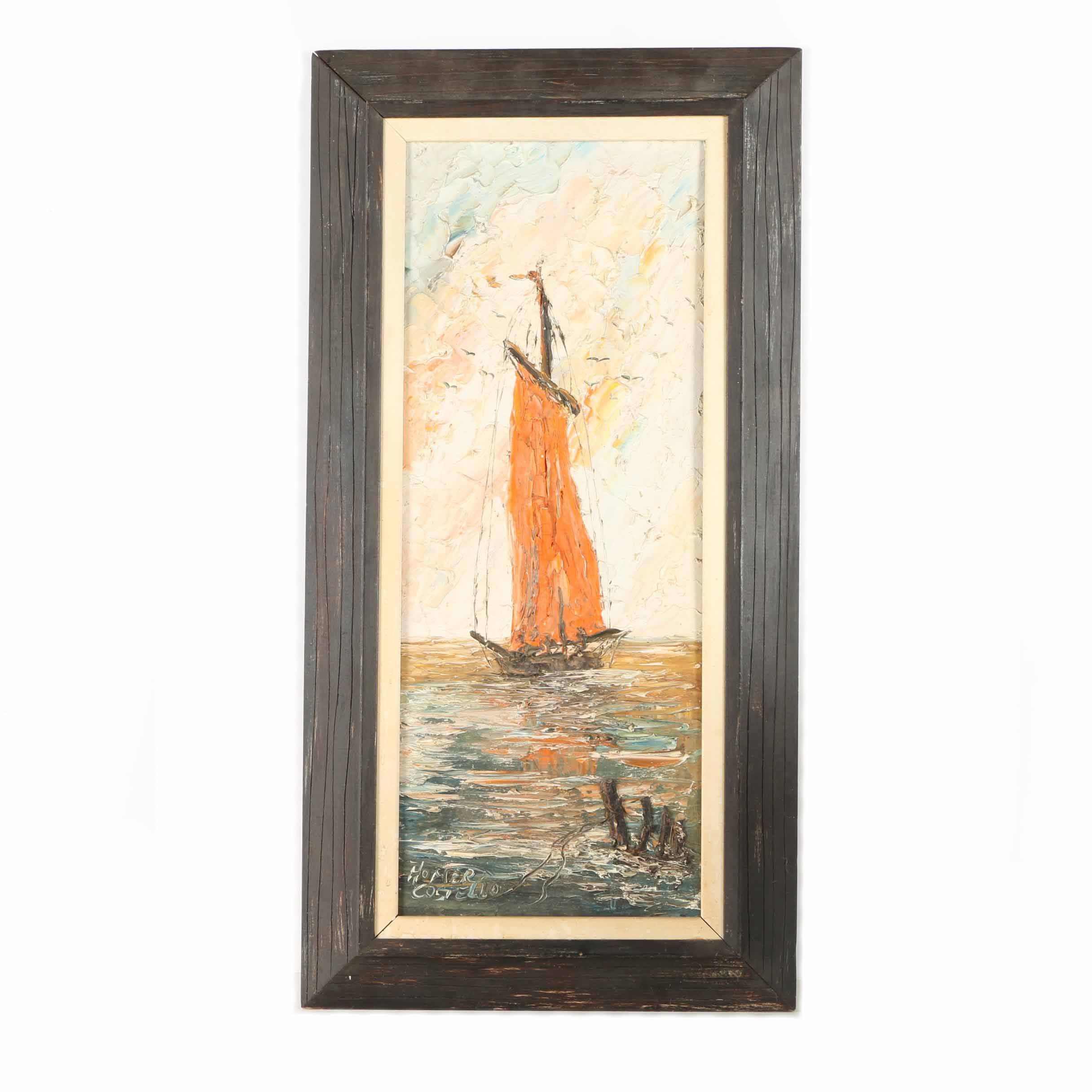 Homer Costello Oil on Canvas Maritime Painting