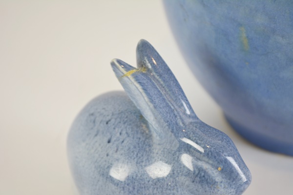 1960 Rookwood Pottery Rabbit and McCoy Pottery Vase