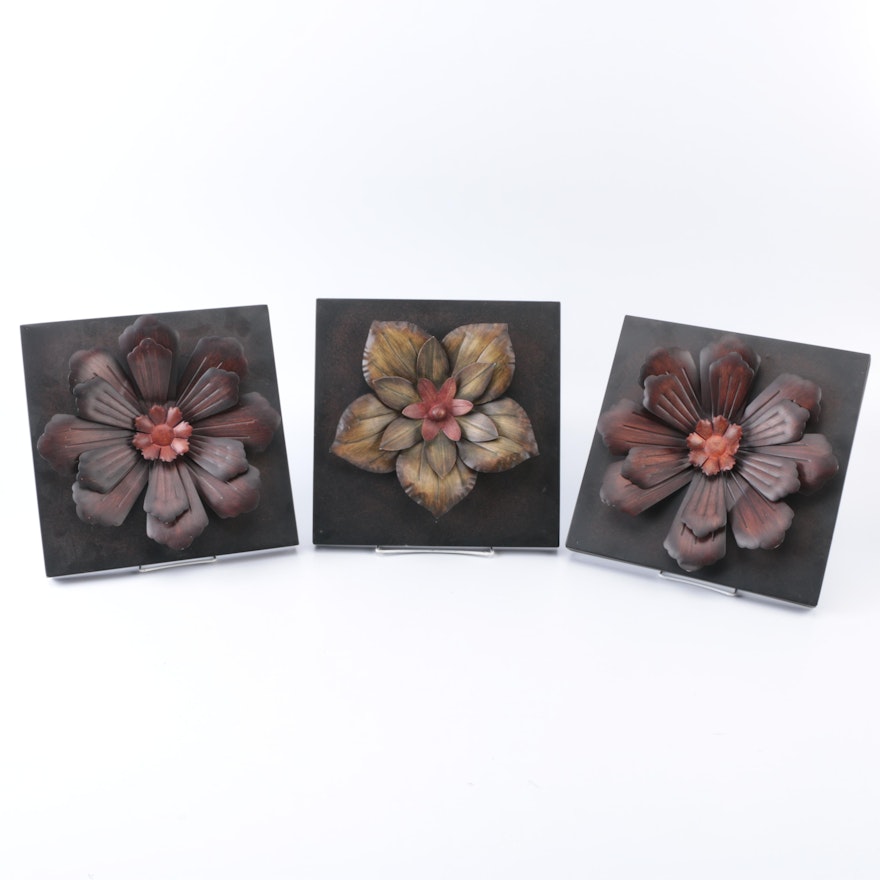 Three Dimensional Floral Plaques