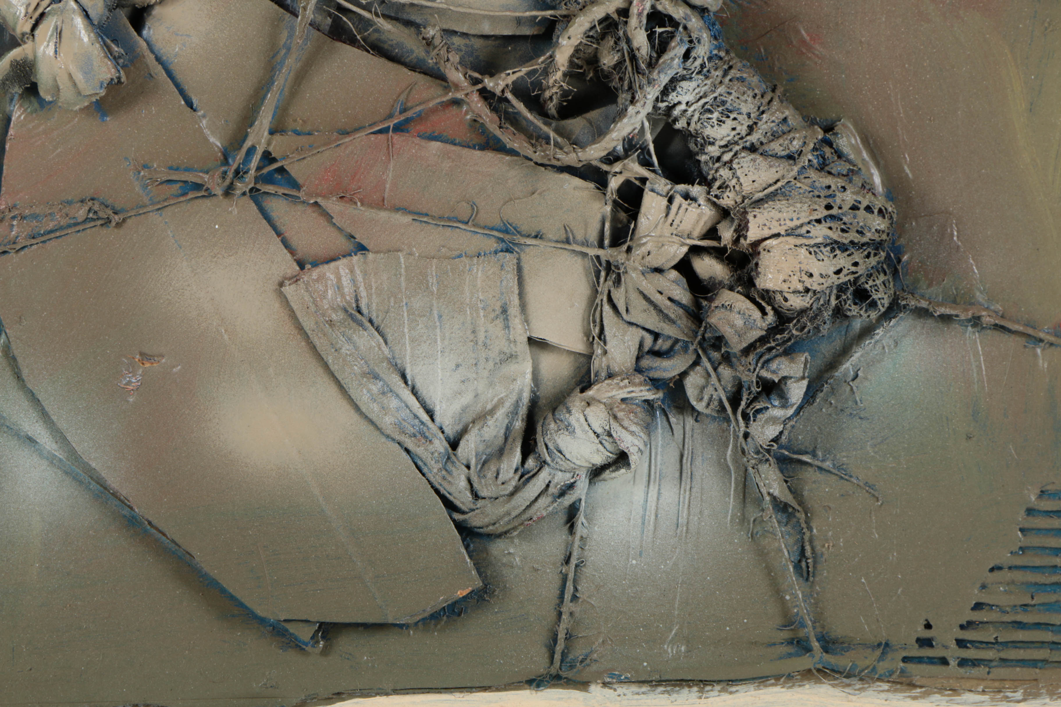 Ronald Ahlström Abstract Mixed Media on Wood Board "Untitled"