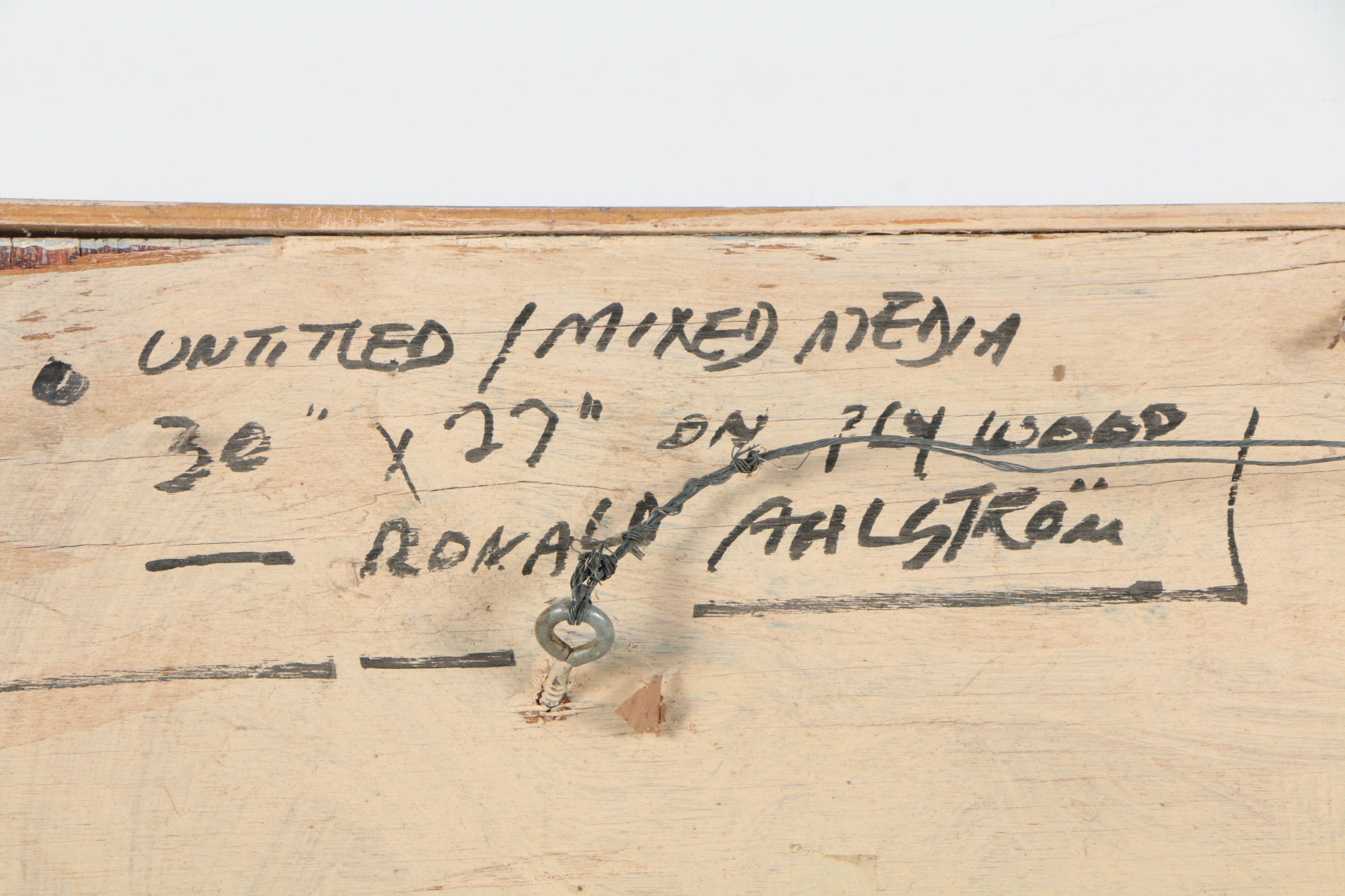 Ronald Ahlström Abstract Mixed Media on Wood Board "Untitled"