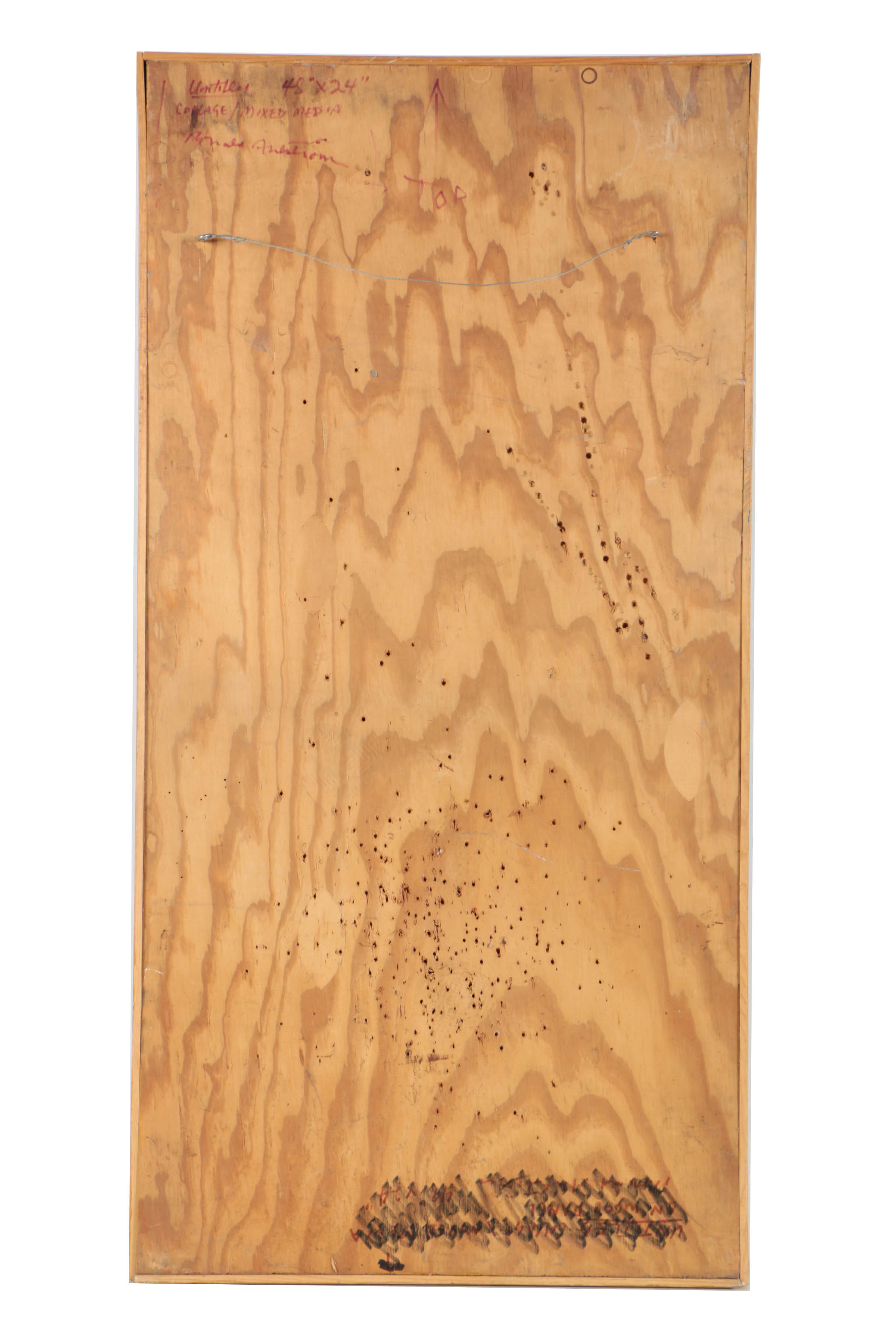 Ronald Ahlström Abstract Mixed Media Collage on Wood Board "Untitled"