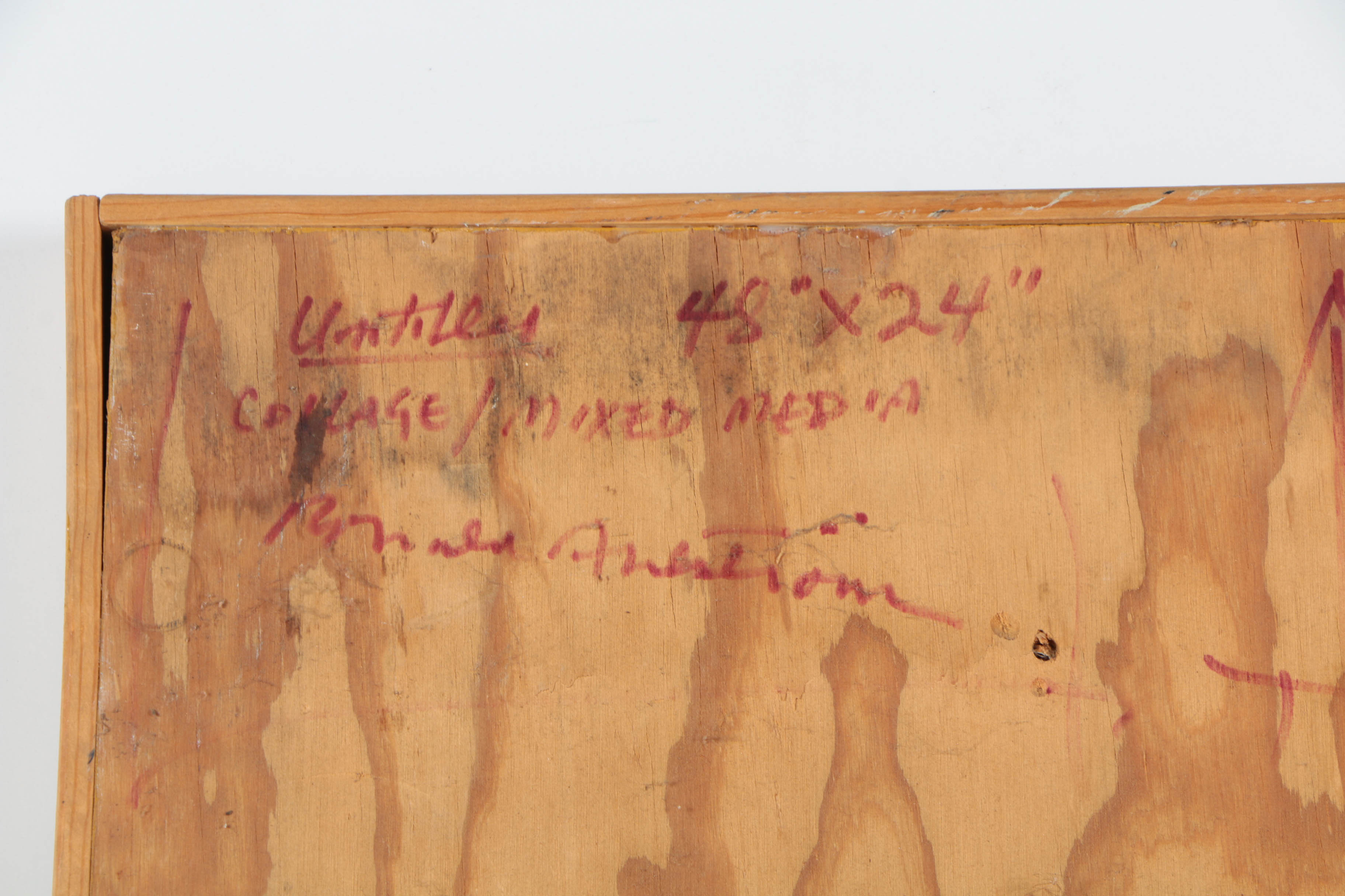 Ronald Ahlström Abstract Mixed Media Collage on Wood Board "Untitled"