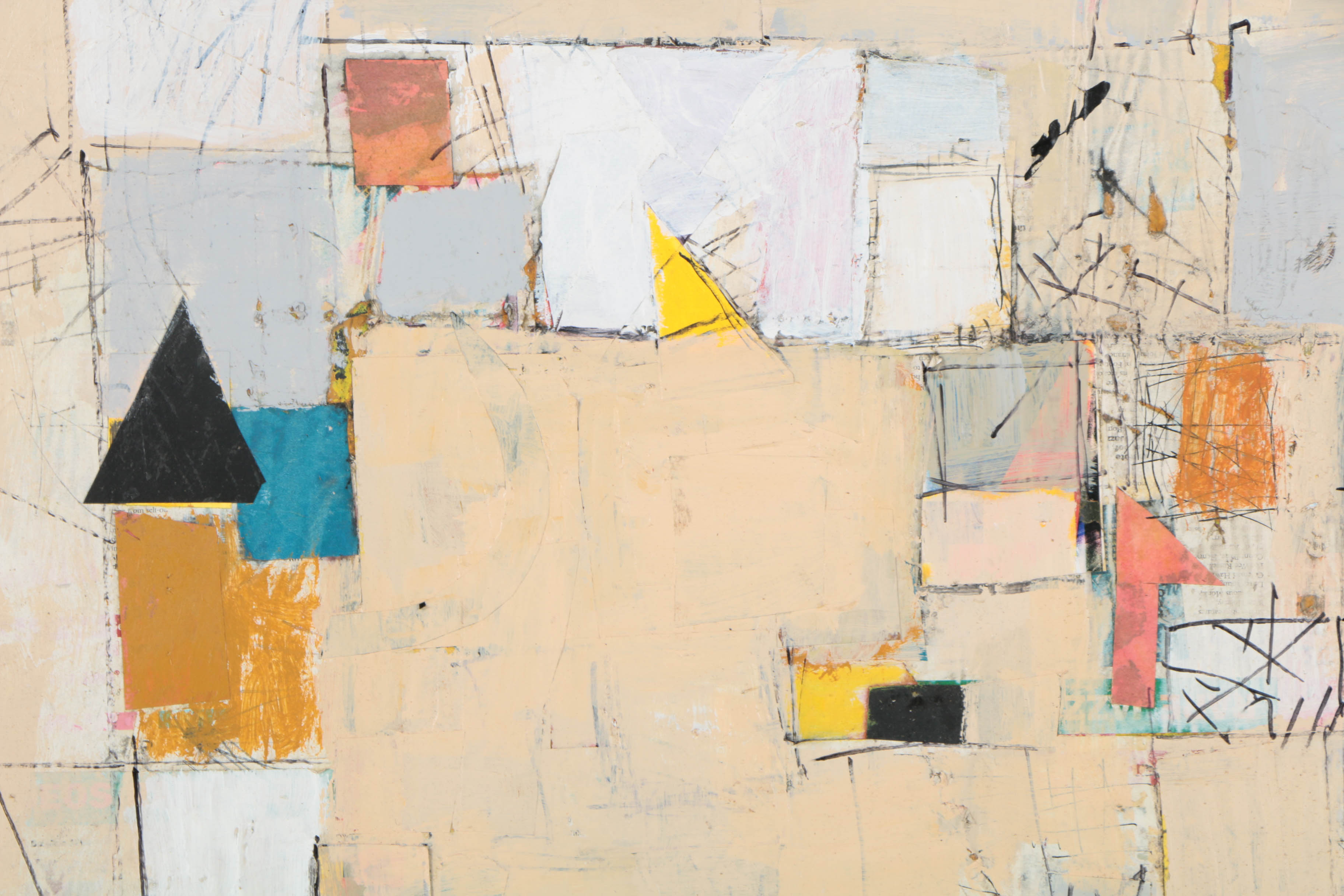 Ronald Ahlström Mixed Media Collage on Board "Untitled"