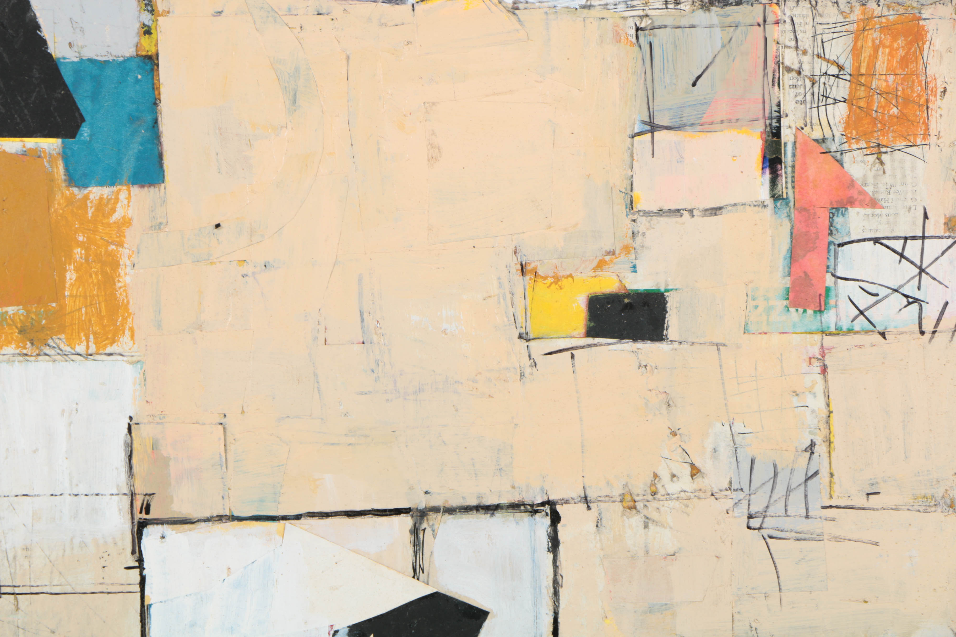 Ronald Ahlström Mixed Media Collage on Board "Untitled"