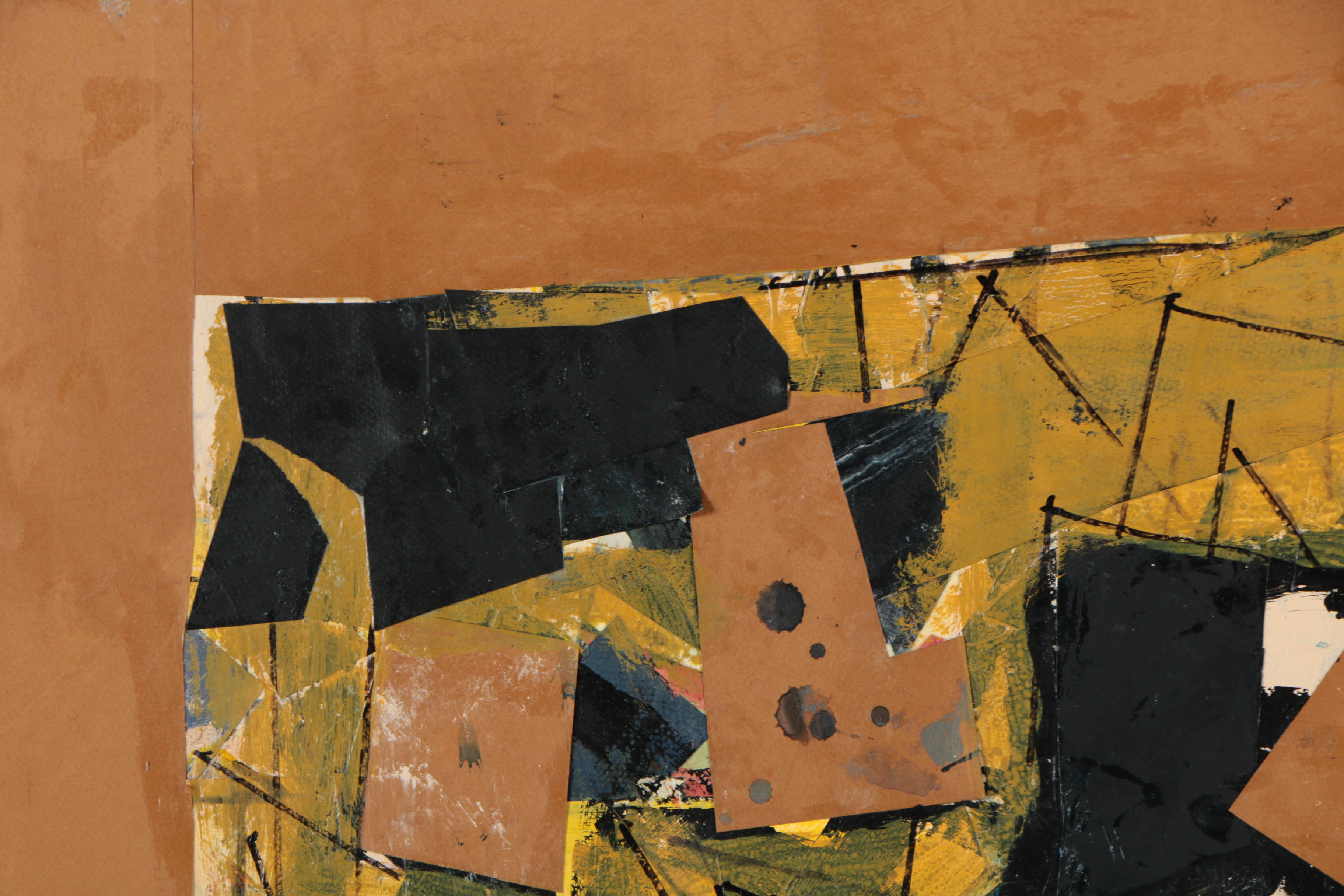 Ronald Ahlström Mixed Media Collage on Board "Untitled"