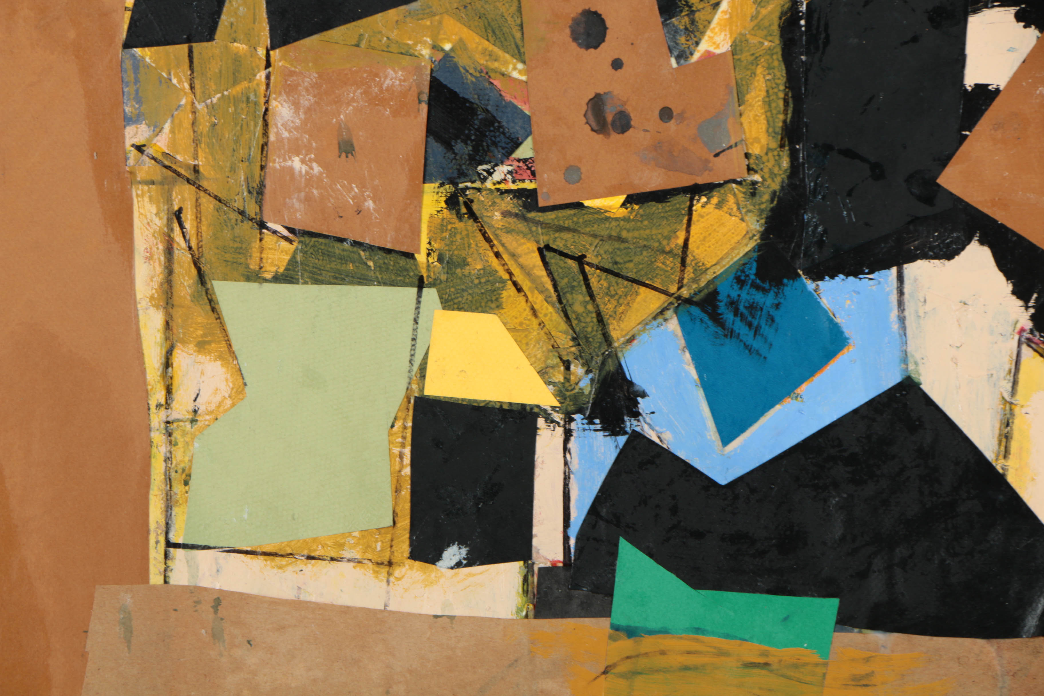 Ronald Ahlström Mixed Media Collage on Board "Untitled"