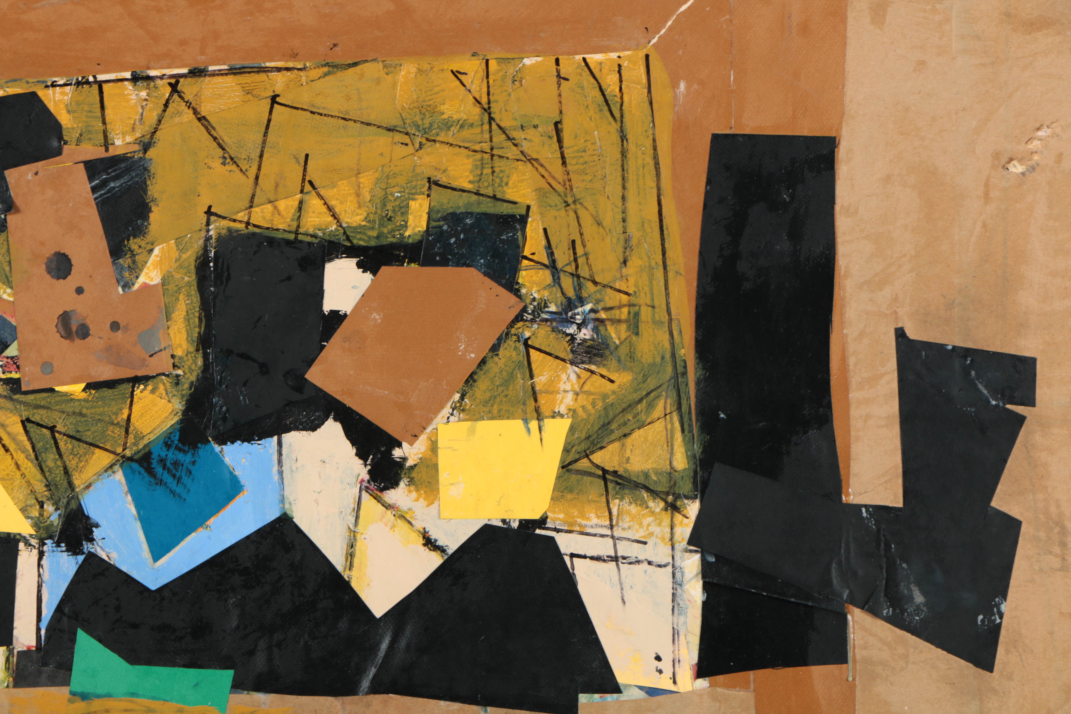 Ronald Ahlström Mixed Media Collage on Board "Untitled"