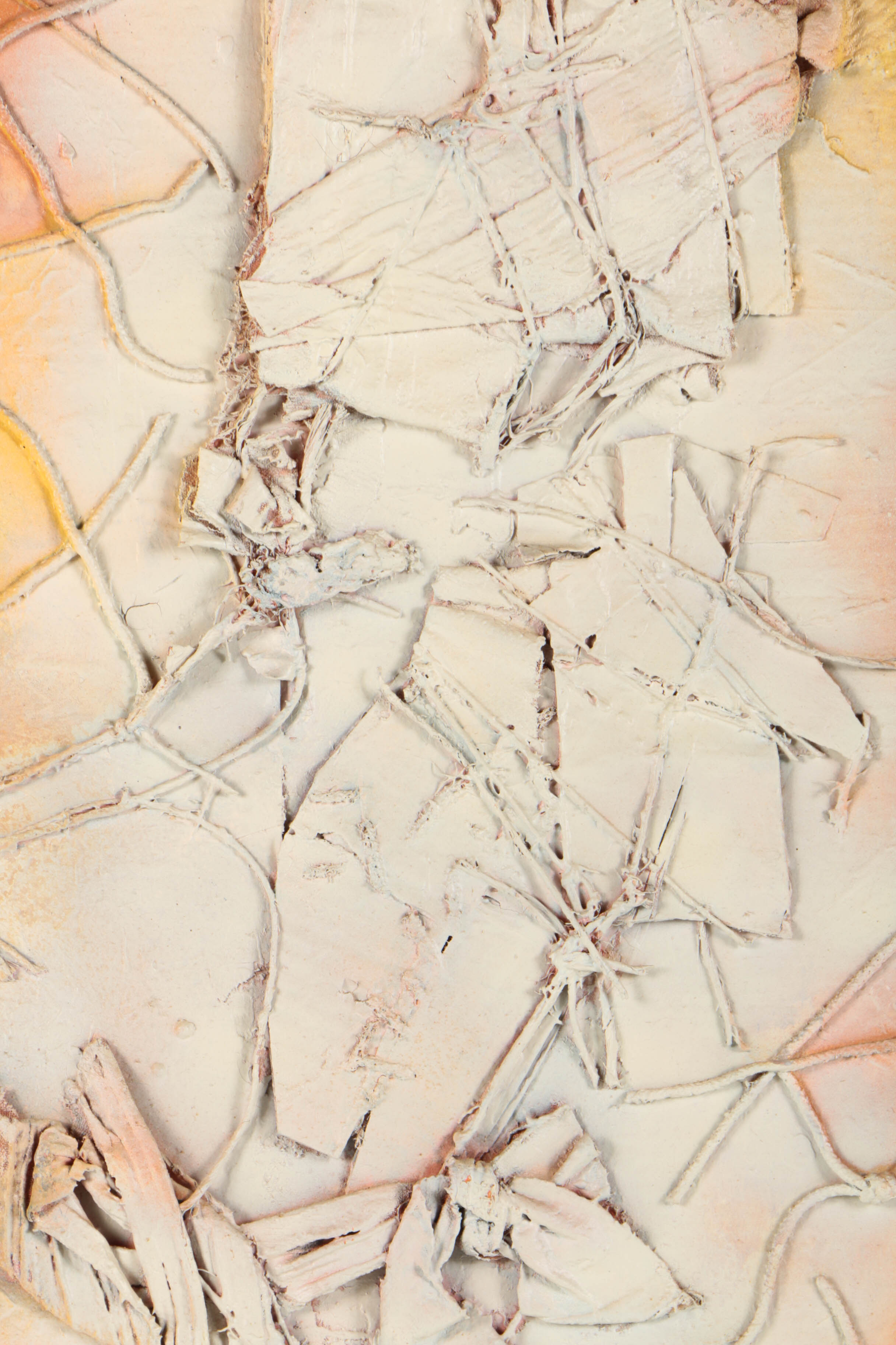 Ronald Ahlström Abstract Mixed Media Collage on Wood Board "Untitled"