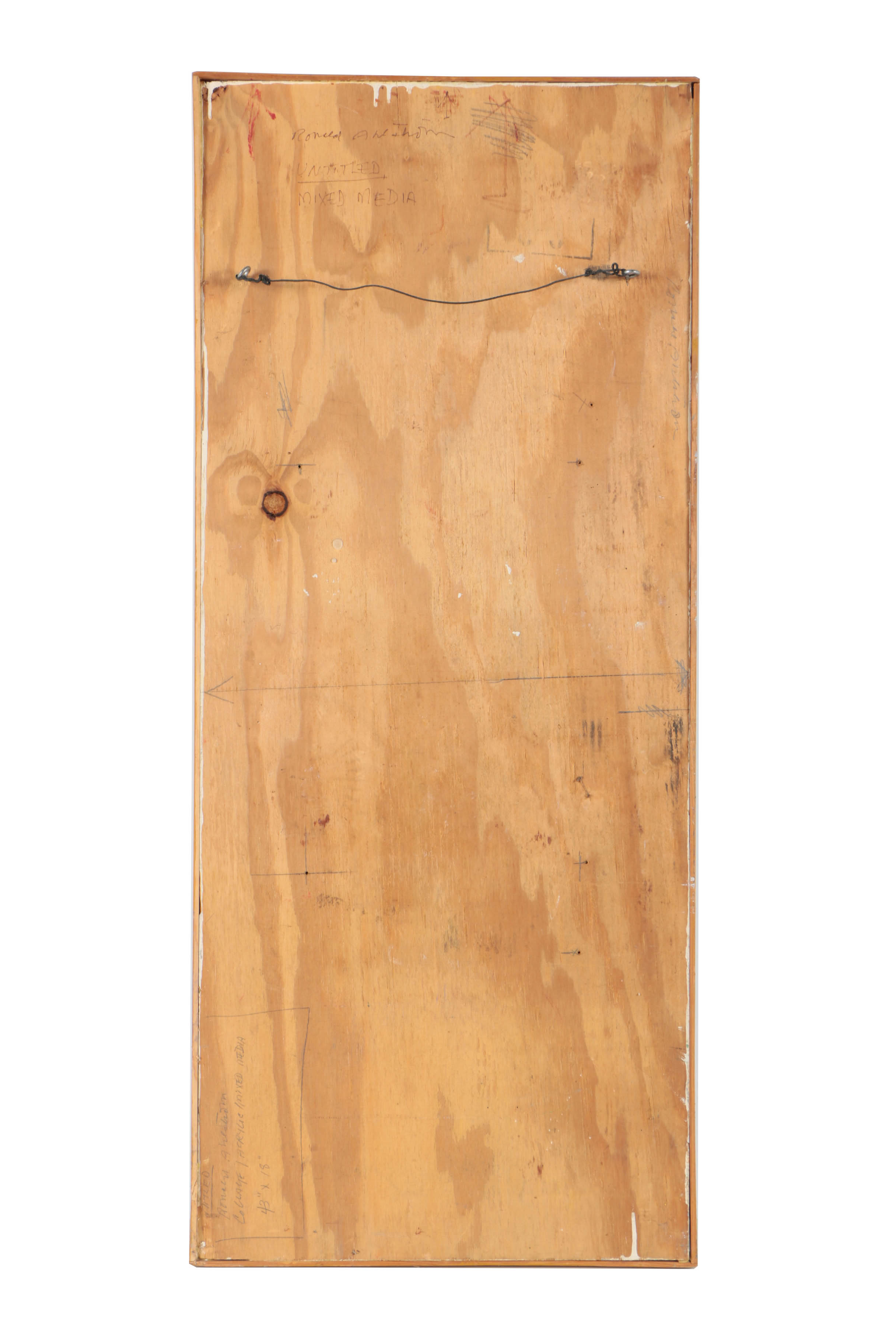 Ronald Ahlström Abstract Mixed Media Collage on Wood Board "Untitled"