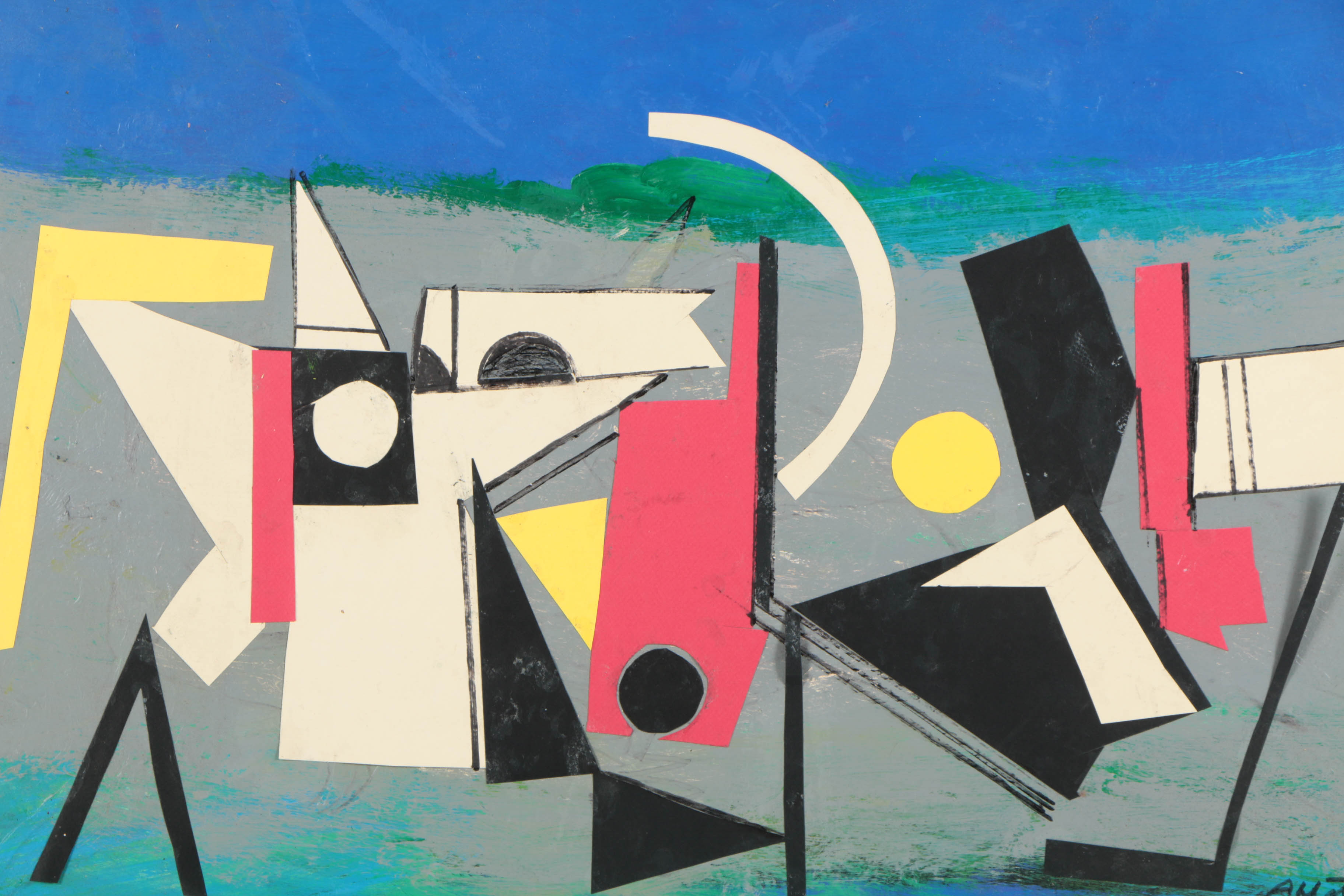 Ronald Ahlström Mix Media Collage on Board