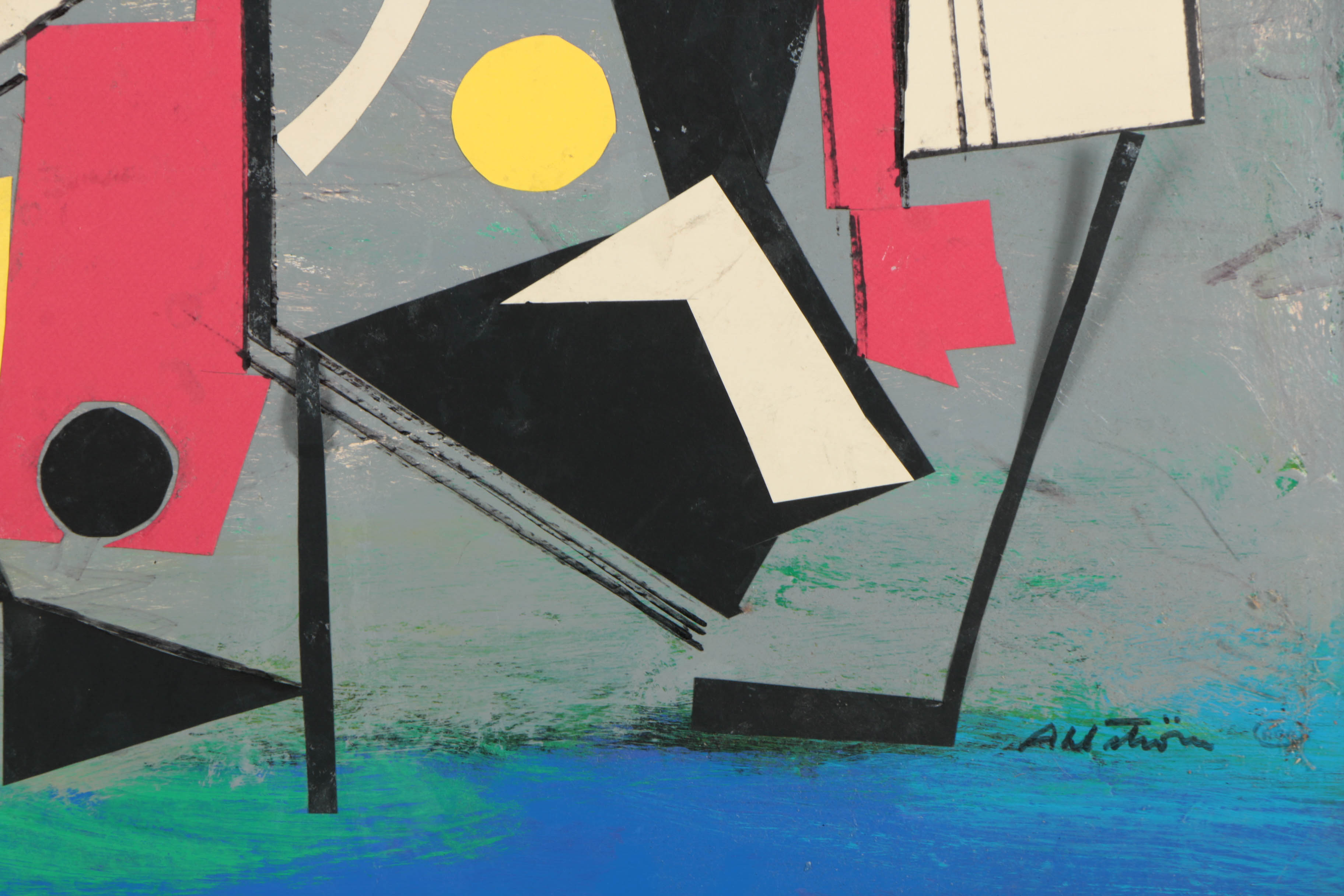 Ronald Ahlström Mix Media Collage on Board