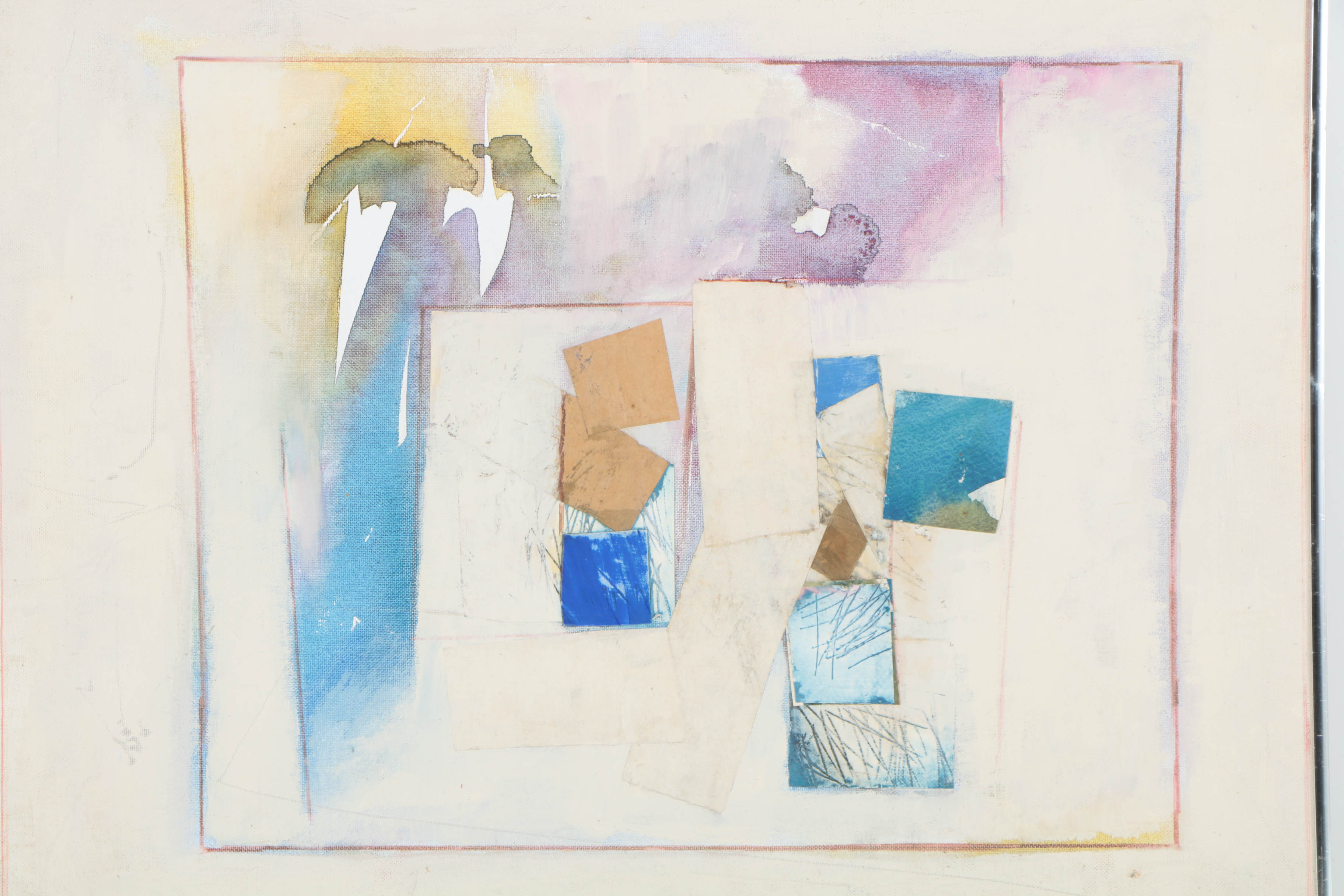 Ronald Ahlström Mix Media Collage on Board "Untitled"