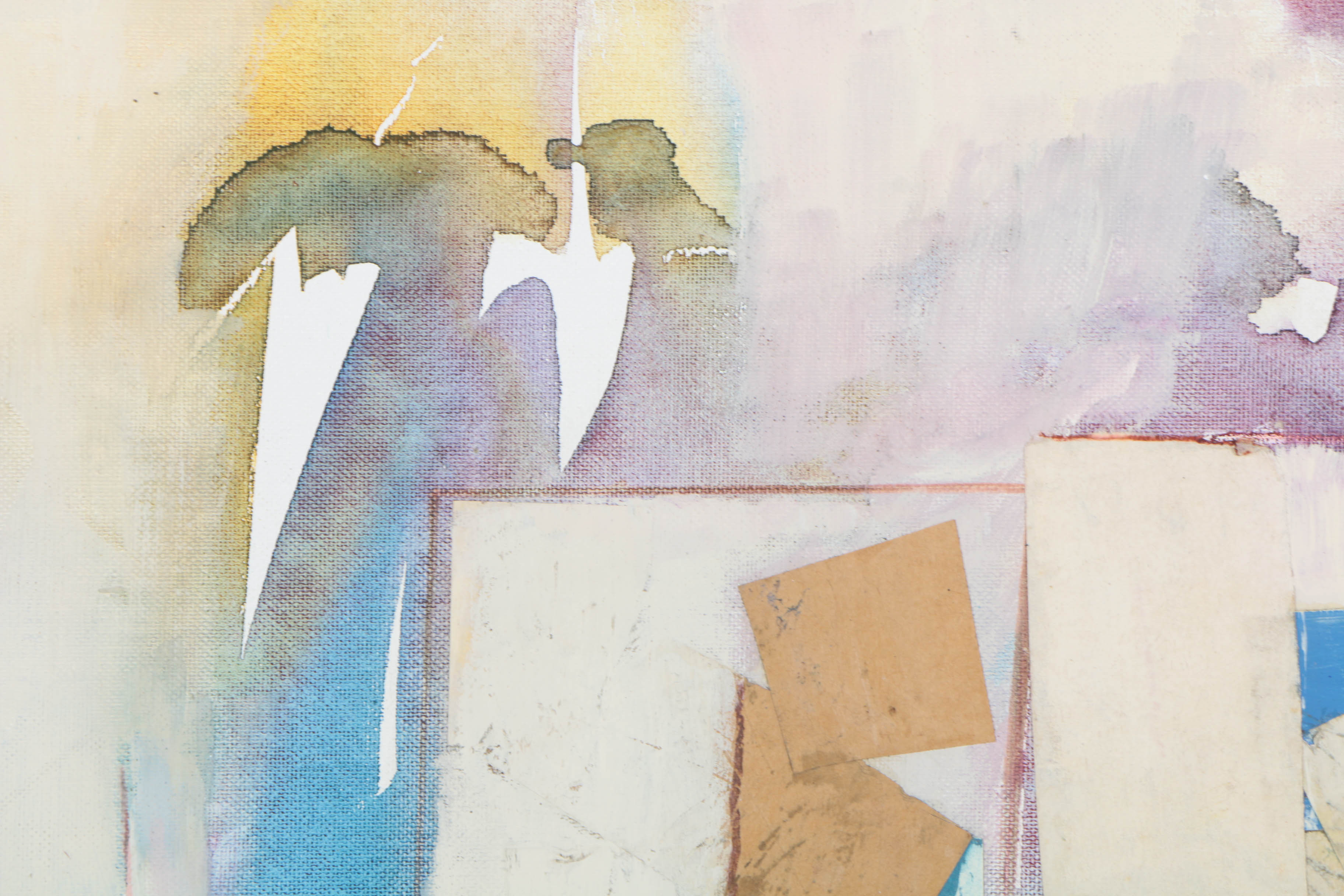 Ronald Ahlström Mix Media Collage on Board "Untitled"