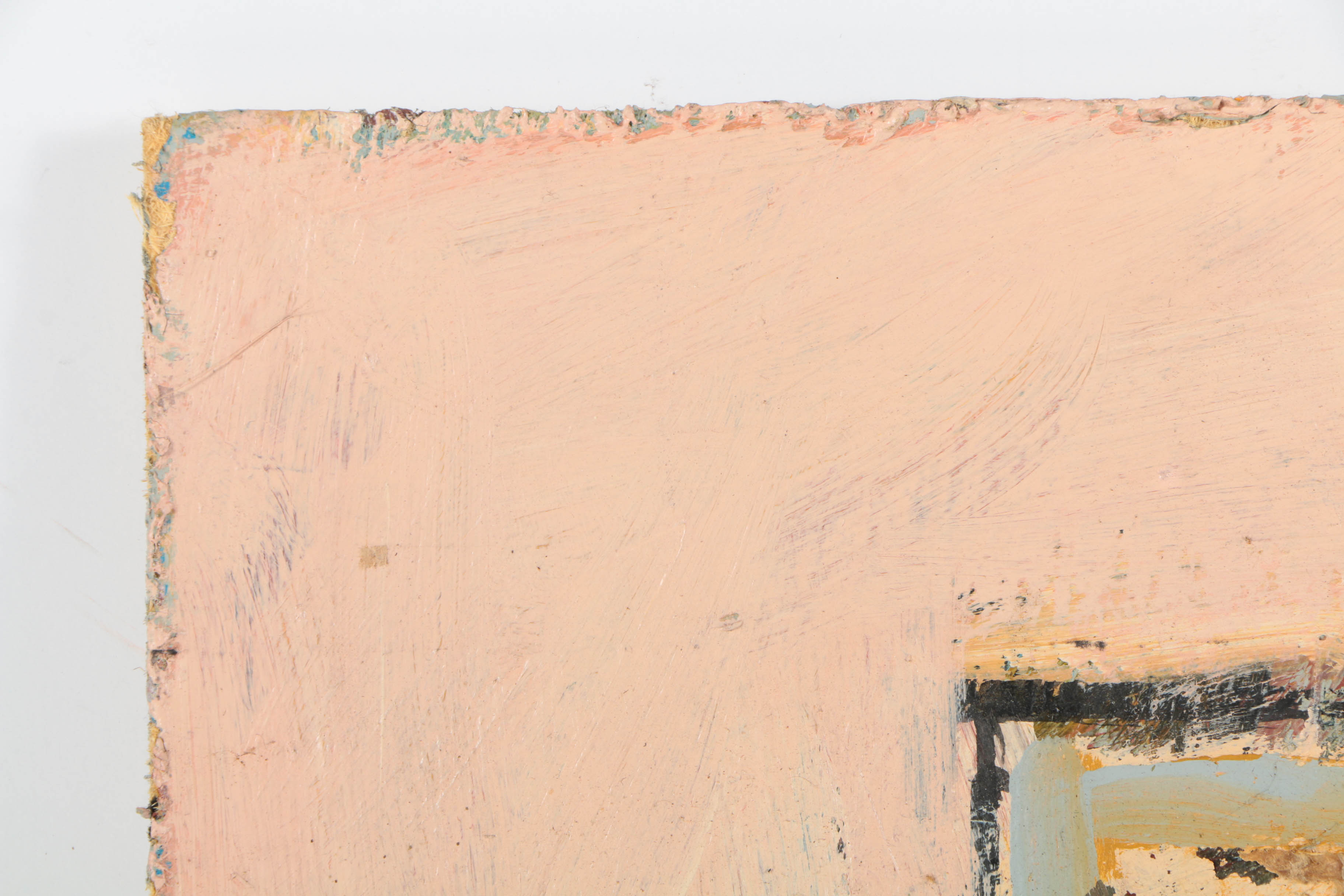 Ronald Ahlström Abstract Mixed Media Collage on Wood Board "Figure"