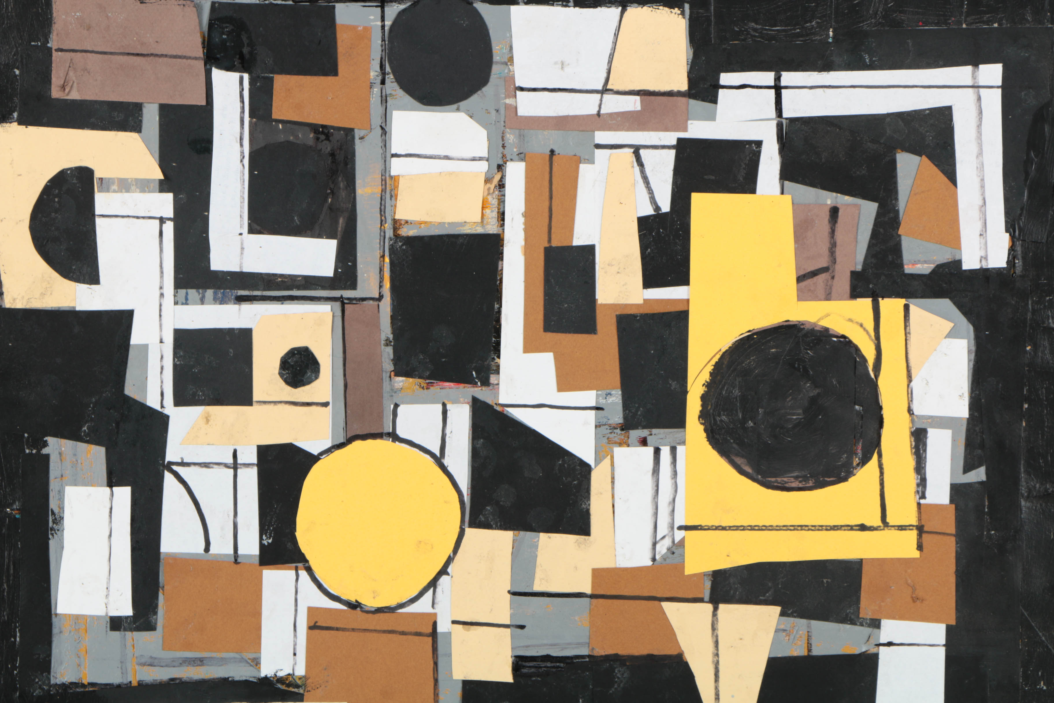 Ronald Ahlström Abstract Mixed Media Collage on Canvas "Untitled"