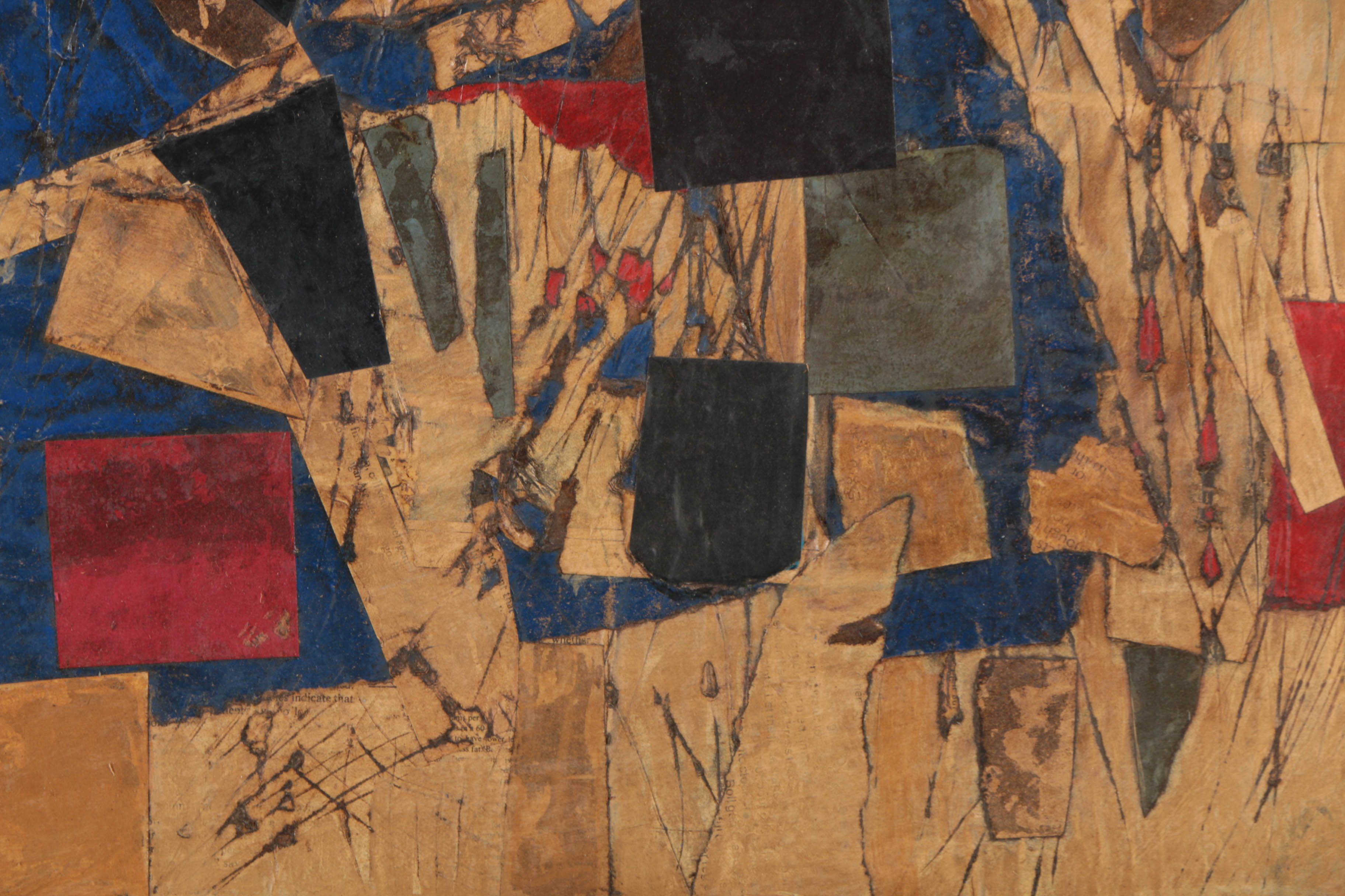 Ronald Ahlström Abstract Mixed Media Collage on Canvas