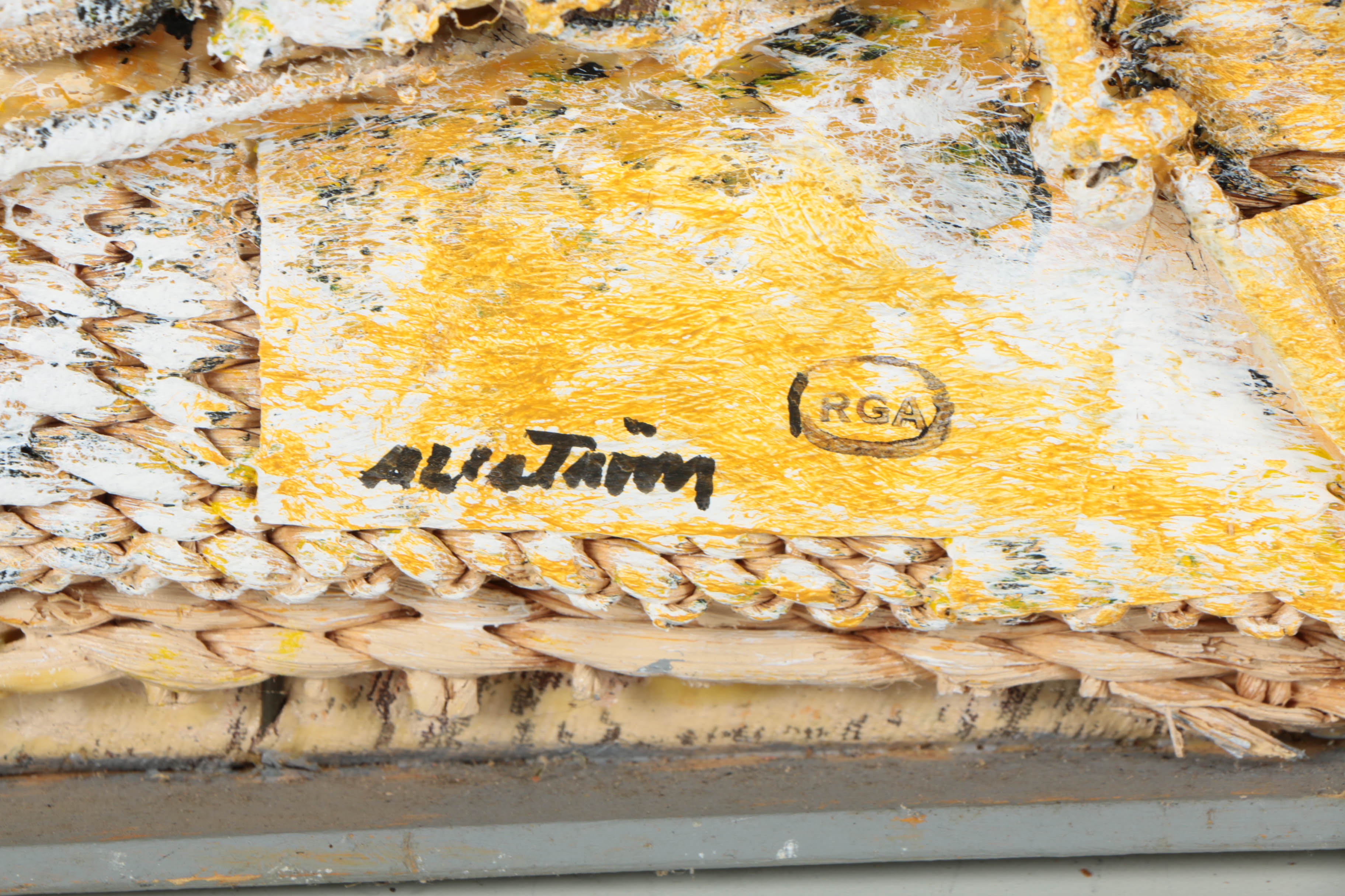 Ronald Ahlström Abstract Mixed Media Collage on Canvas