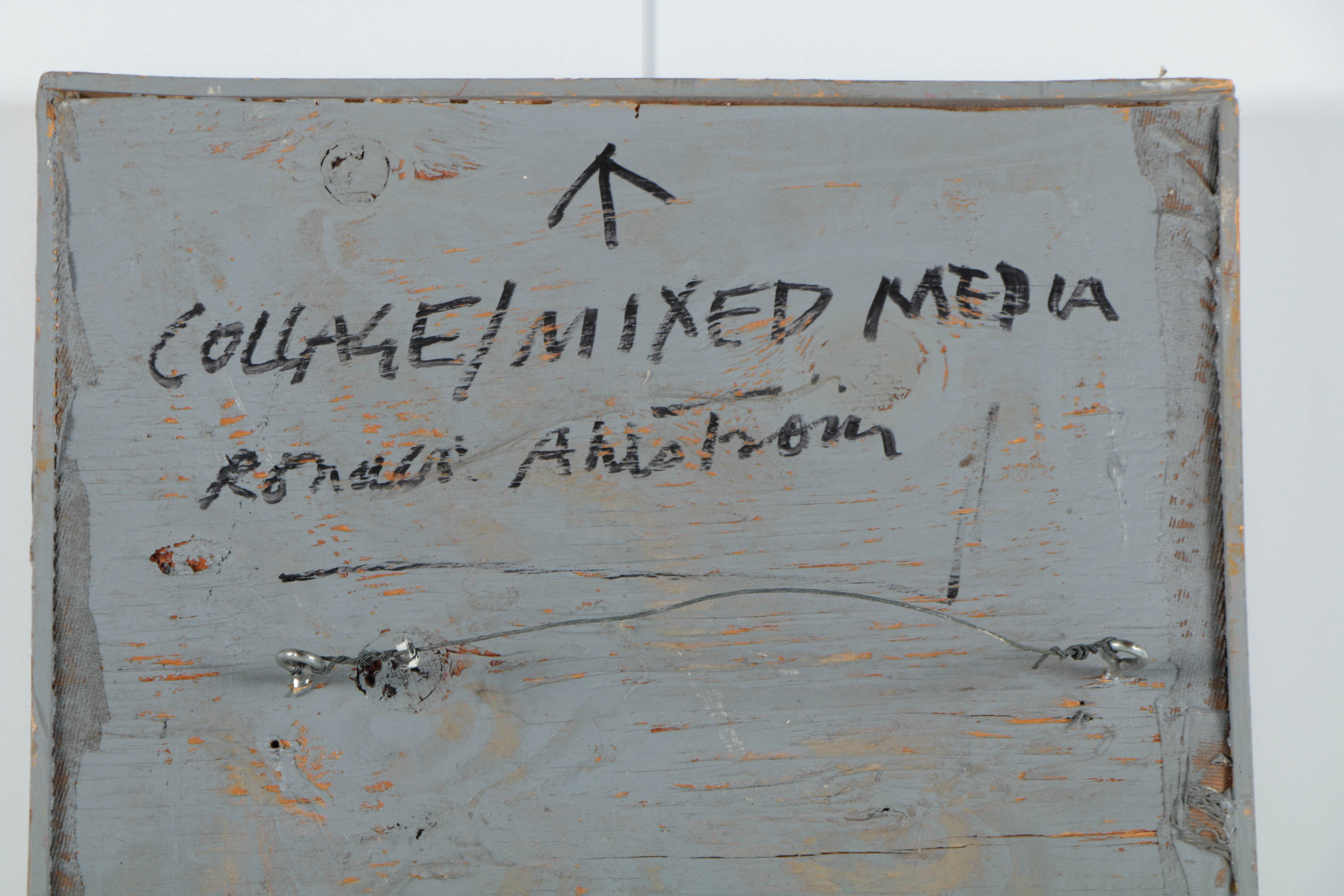 Ronald Ahlström Abstract Mixed Media Collage on Canvas