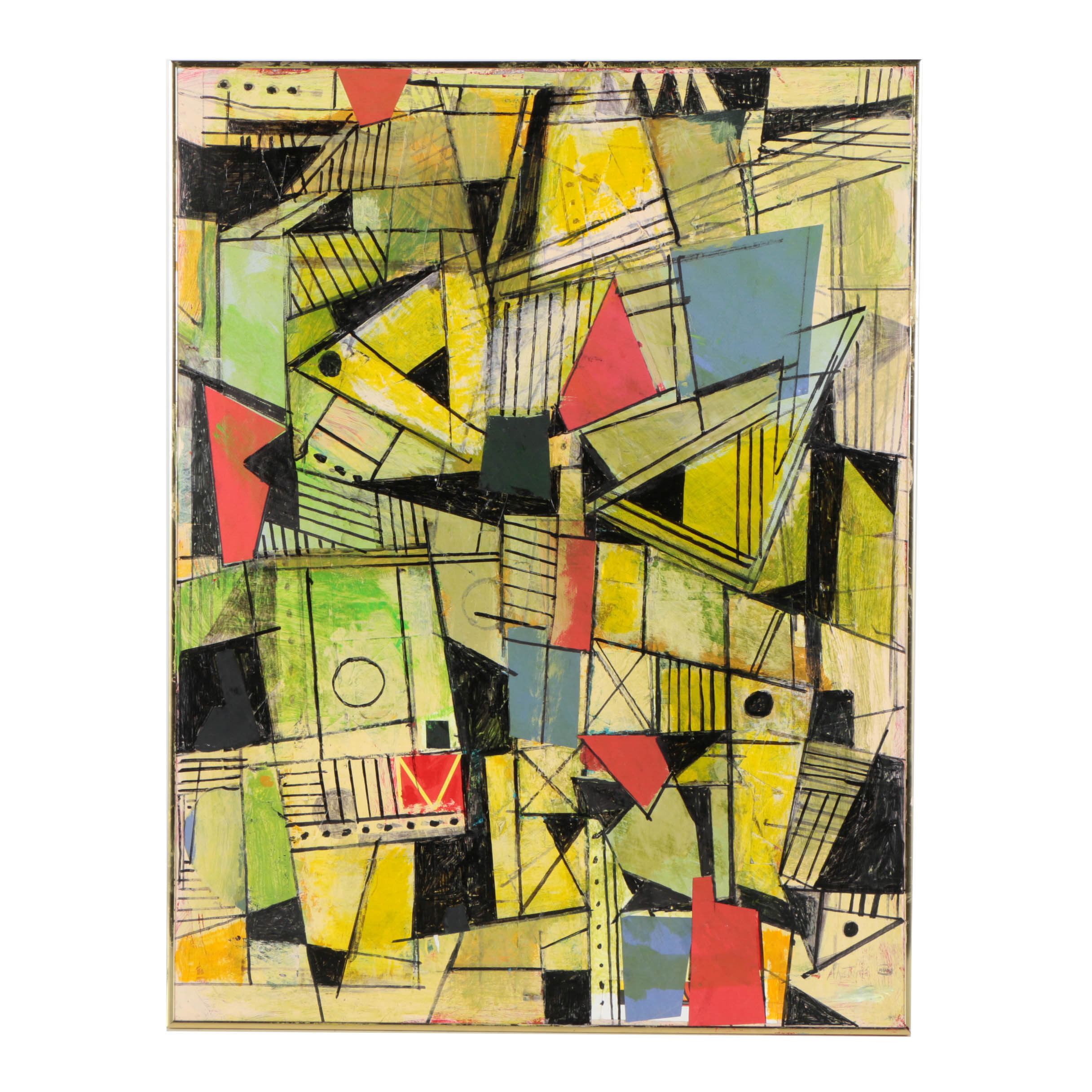 Ronald Ahlström Mix Media Collage on Board "Untitled"