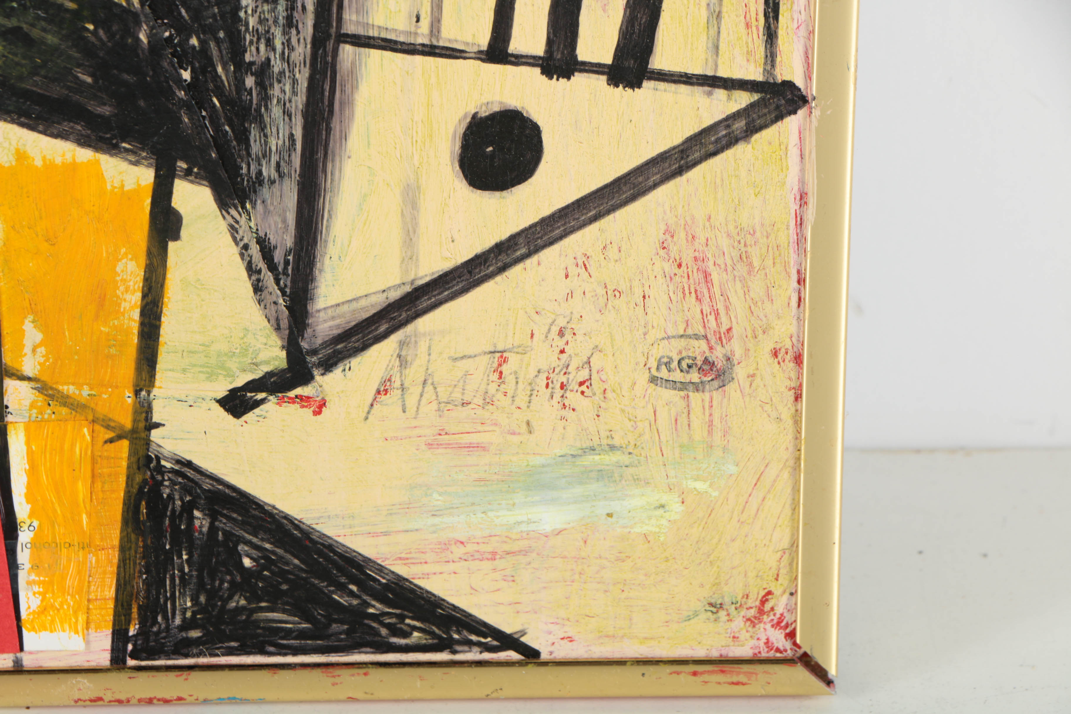 Ronald Ahlström Mix Media Collage on Board "Untitled"