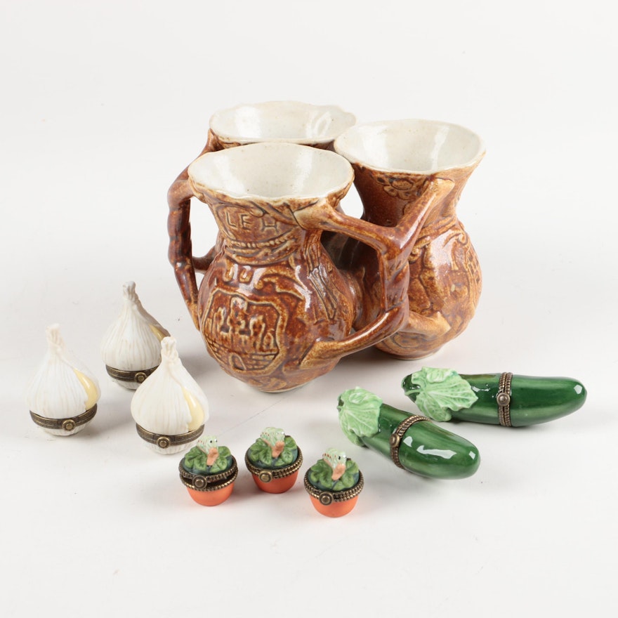 Vintage Ceramic Bilikum and Trinket Boxes