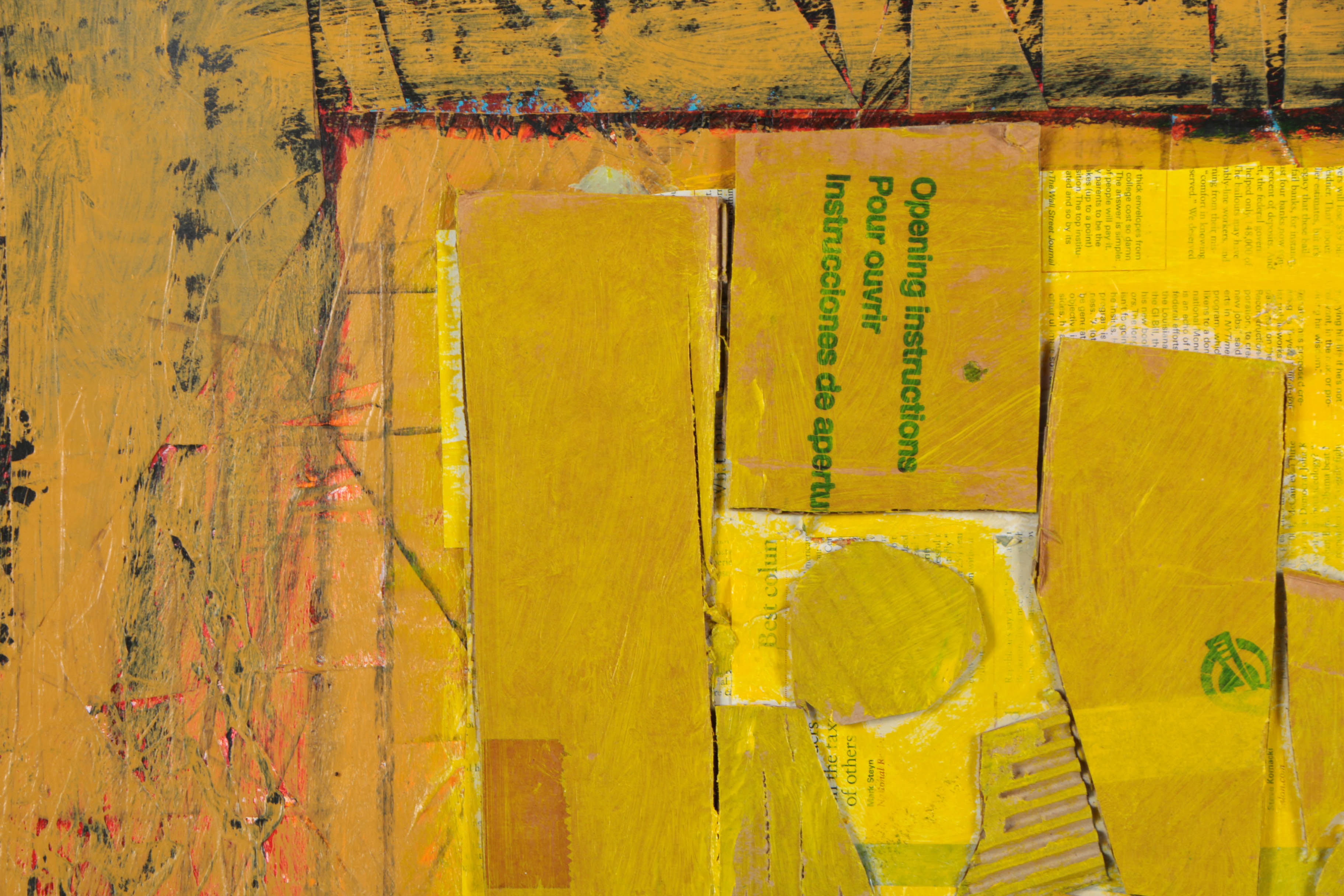 Ronald Ahlström Mixed Media Collage on Canvas Board "Untitled"