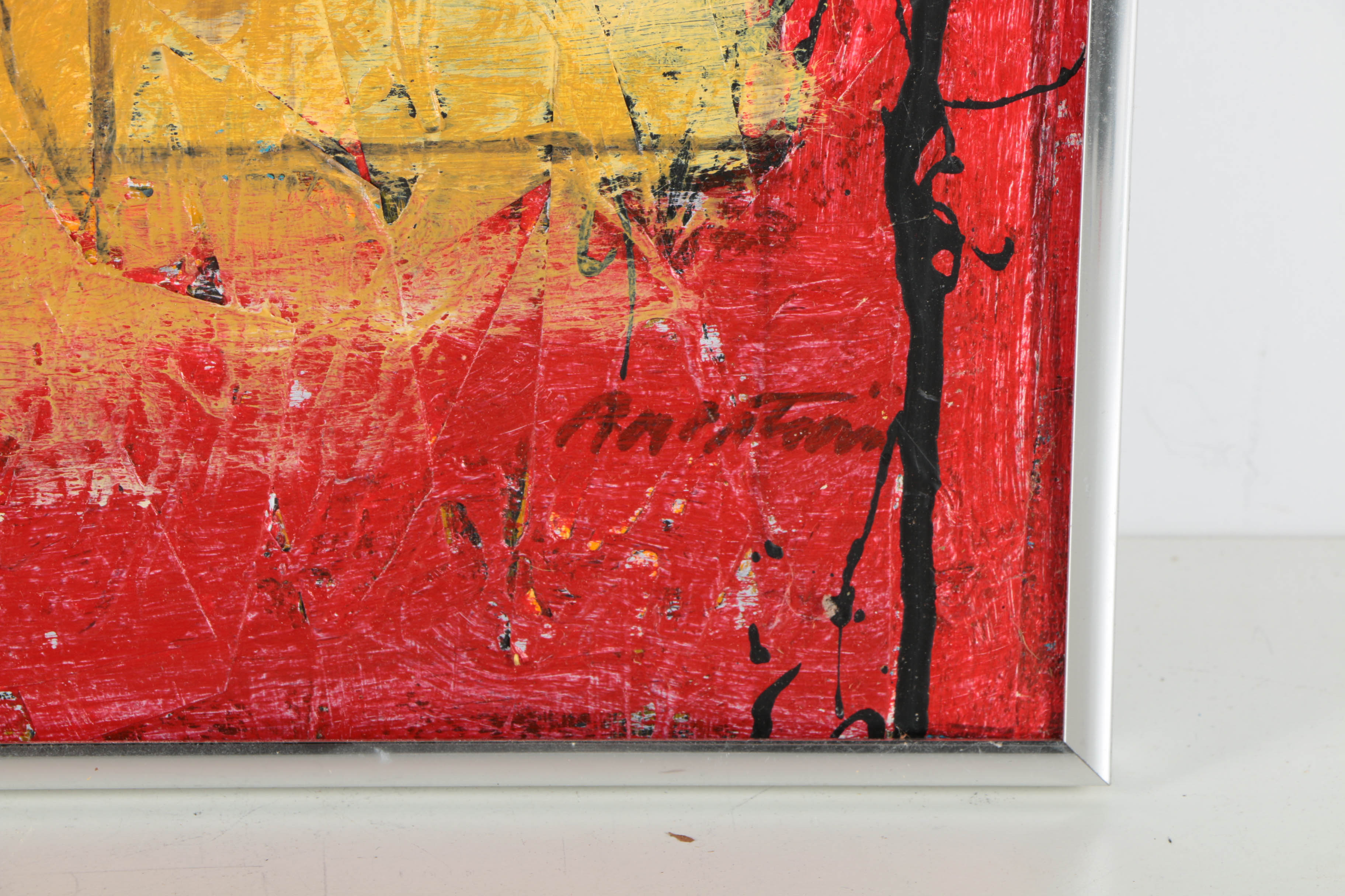 Ronald Ahlström Mixed Media Collage on Canvas Board "Untitled"